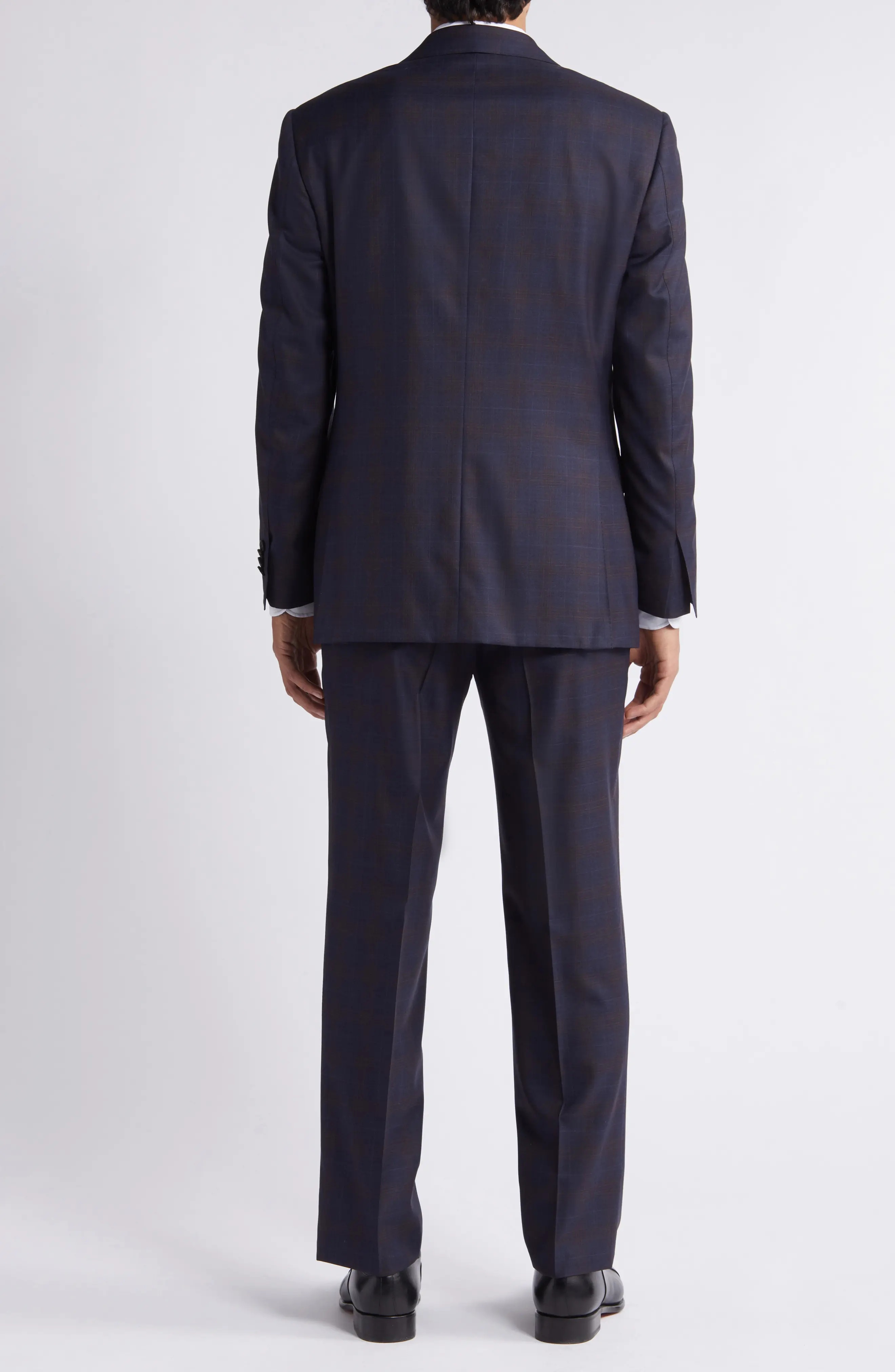 Regular Fit Plaid Wool Suit - 2