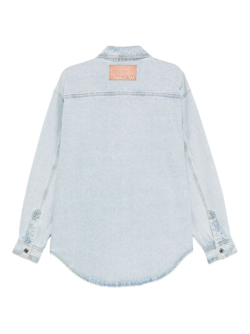 MSGM logo-embroidered denim shirt outlook