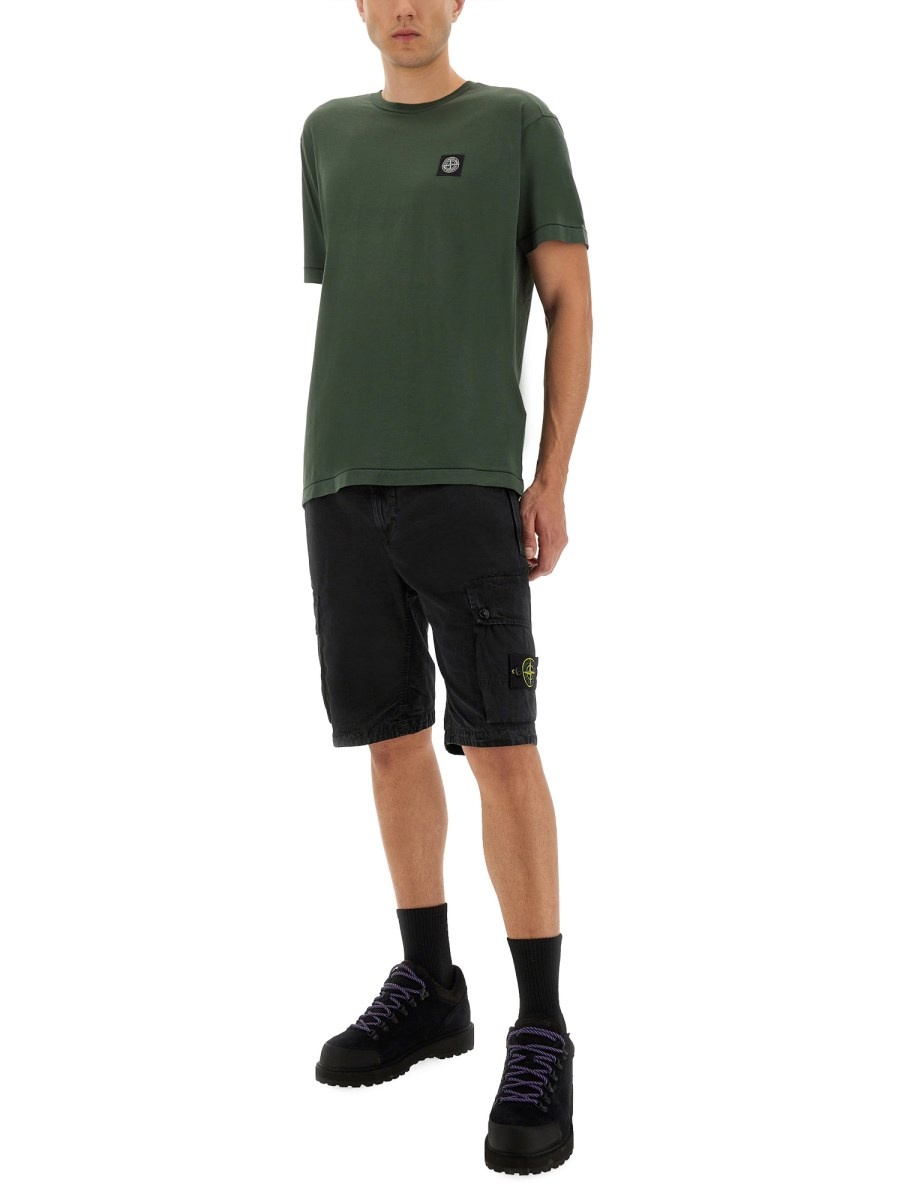 SLIM FIT COTTON JERSEY T-SHIRT WITH COMPASS PATCH - 2