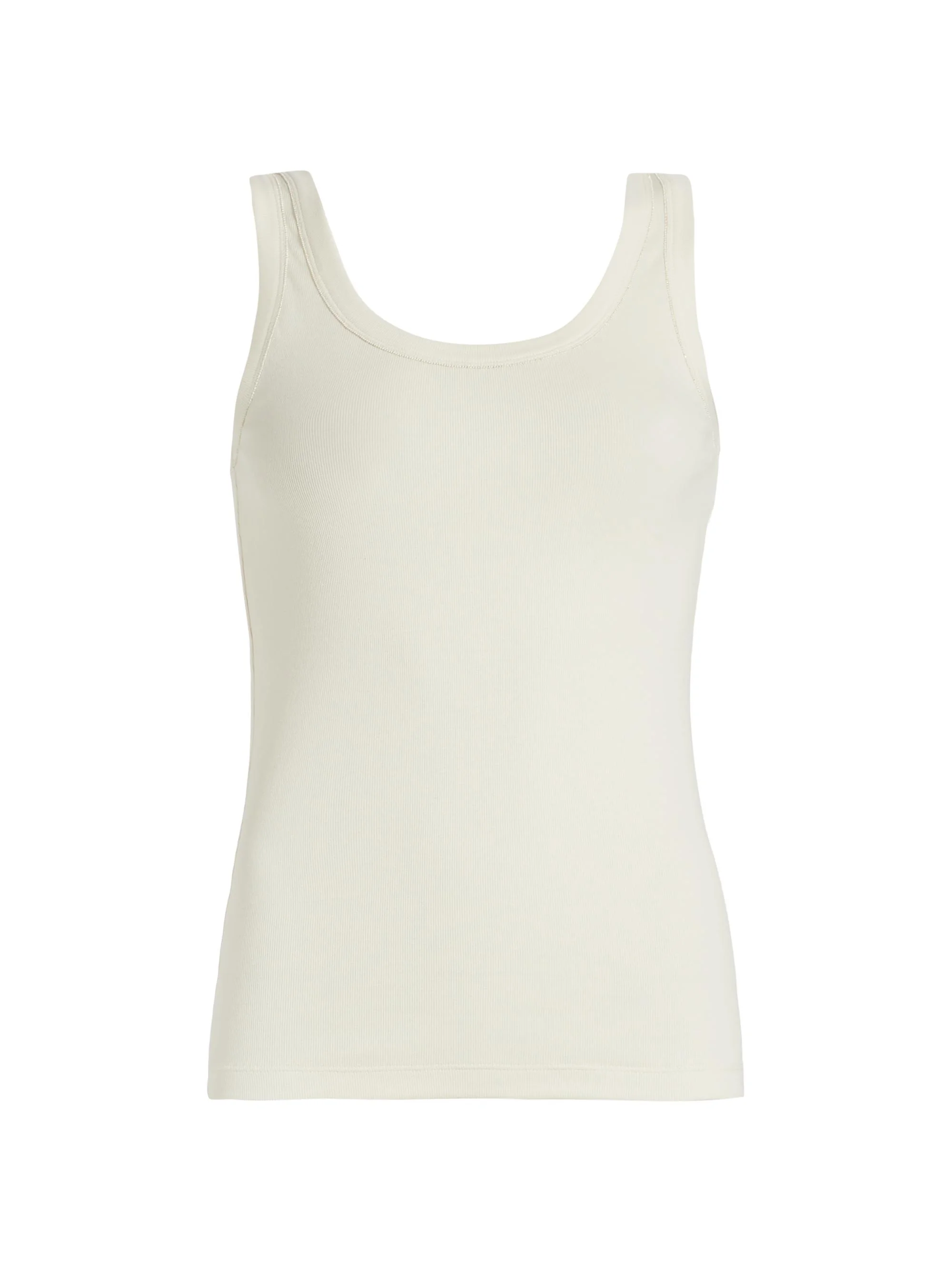 Women's Diamante Trim Rib-Knit Tank - Natural - 1