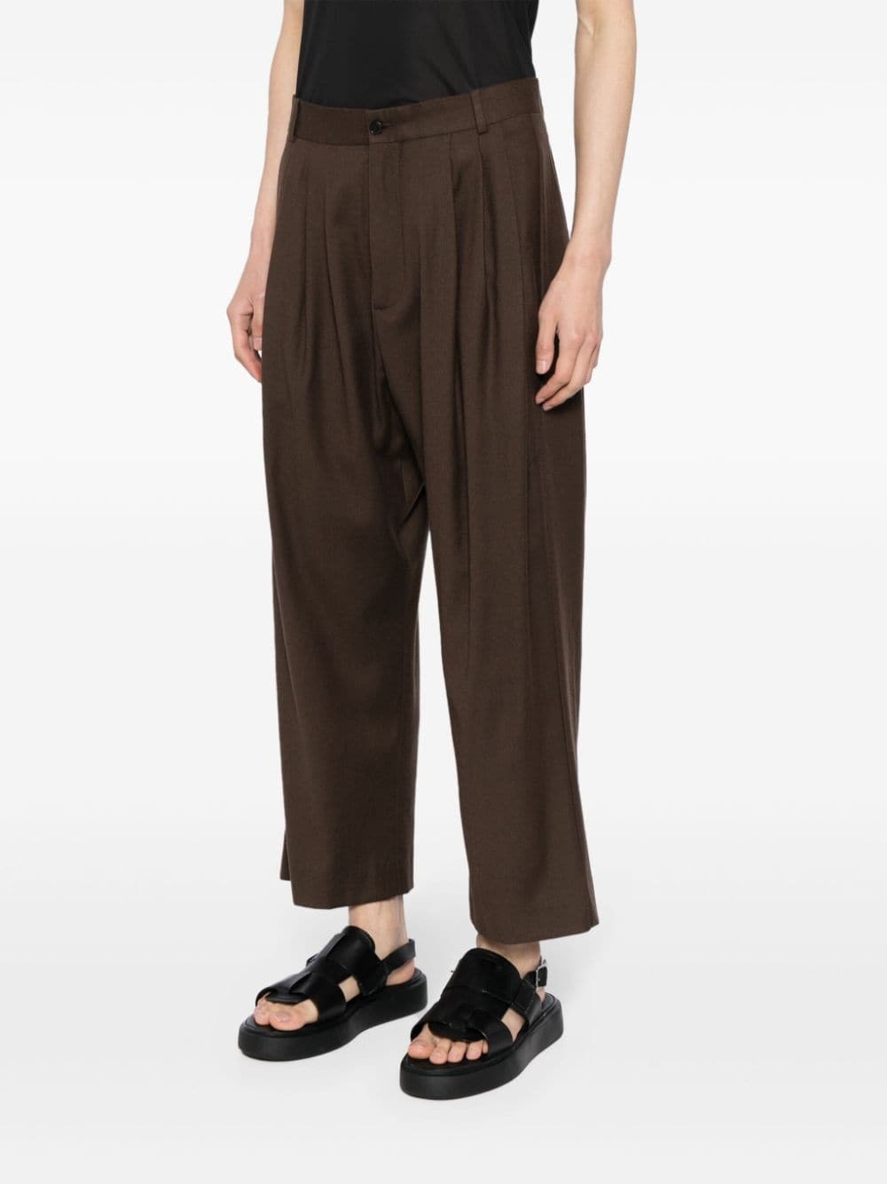 pleated cropped trousers - 3