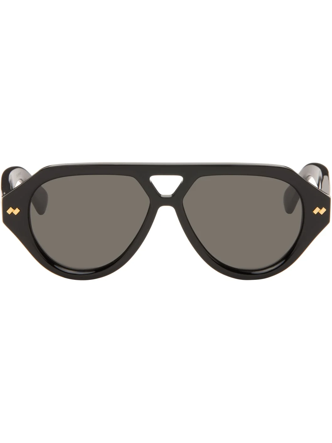 Black Dizzy Aviator Sunglasses - 1