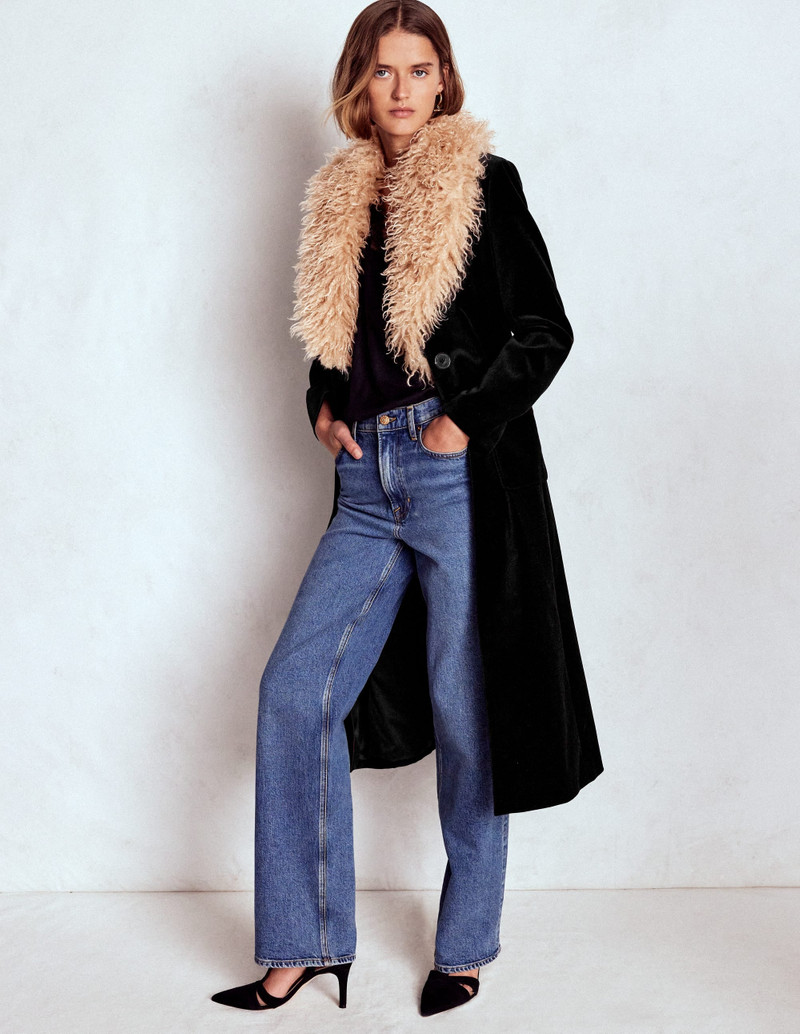 Fur Tipped Coat-Black 4