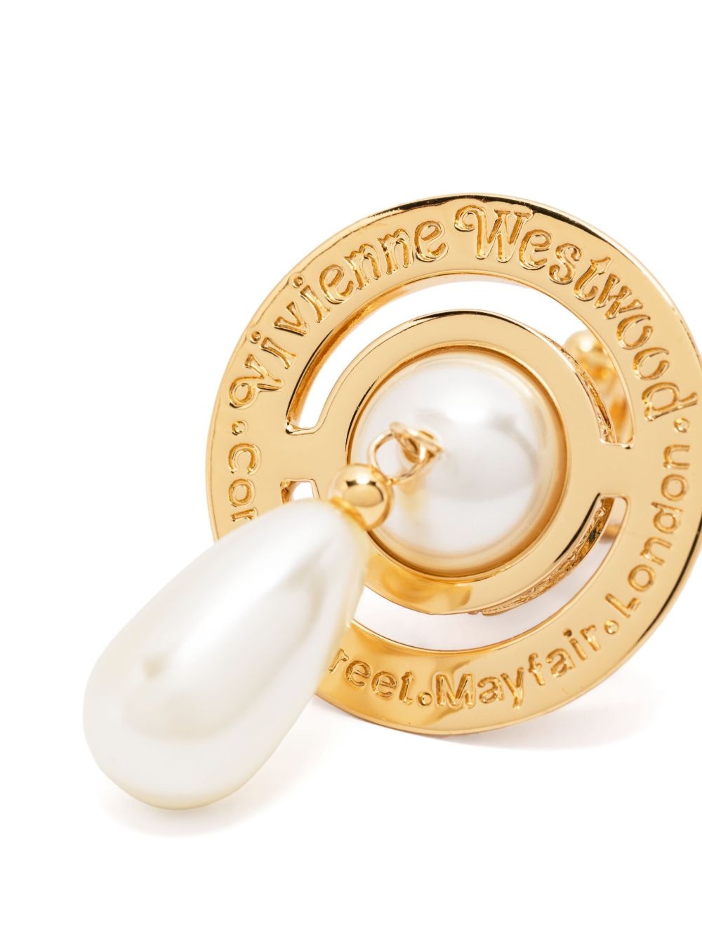 faux-pearl drop earrings - 3
