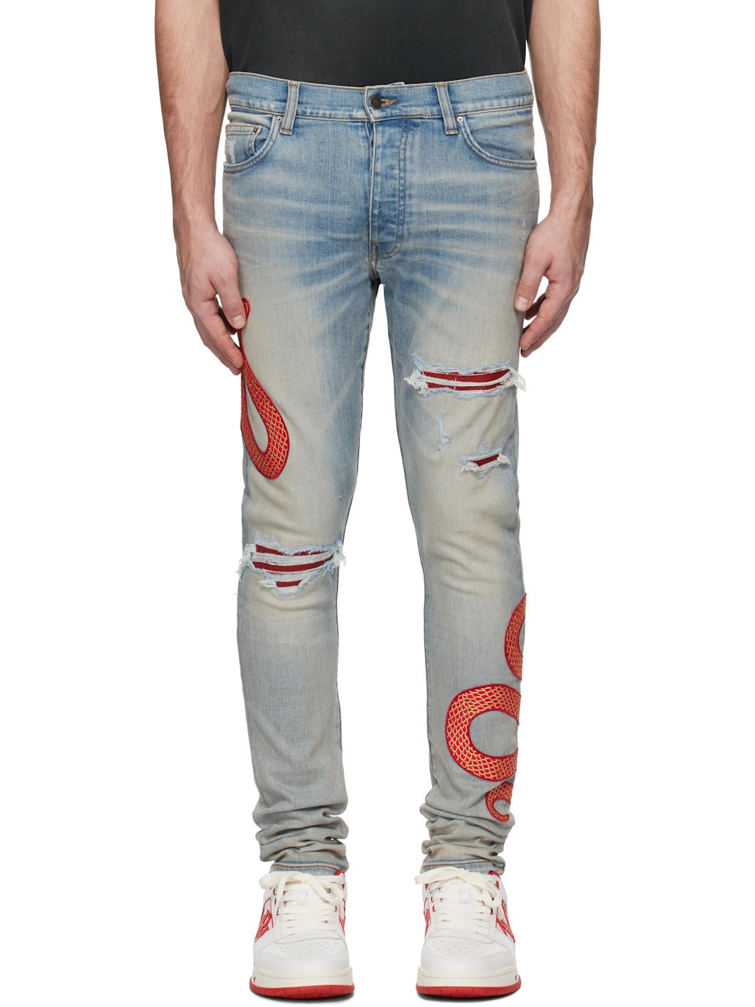 Blue XO Snake Jeans - 1
