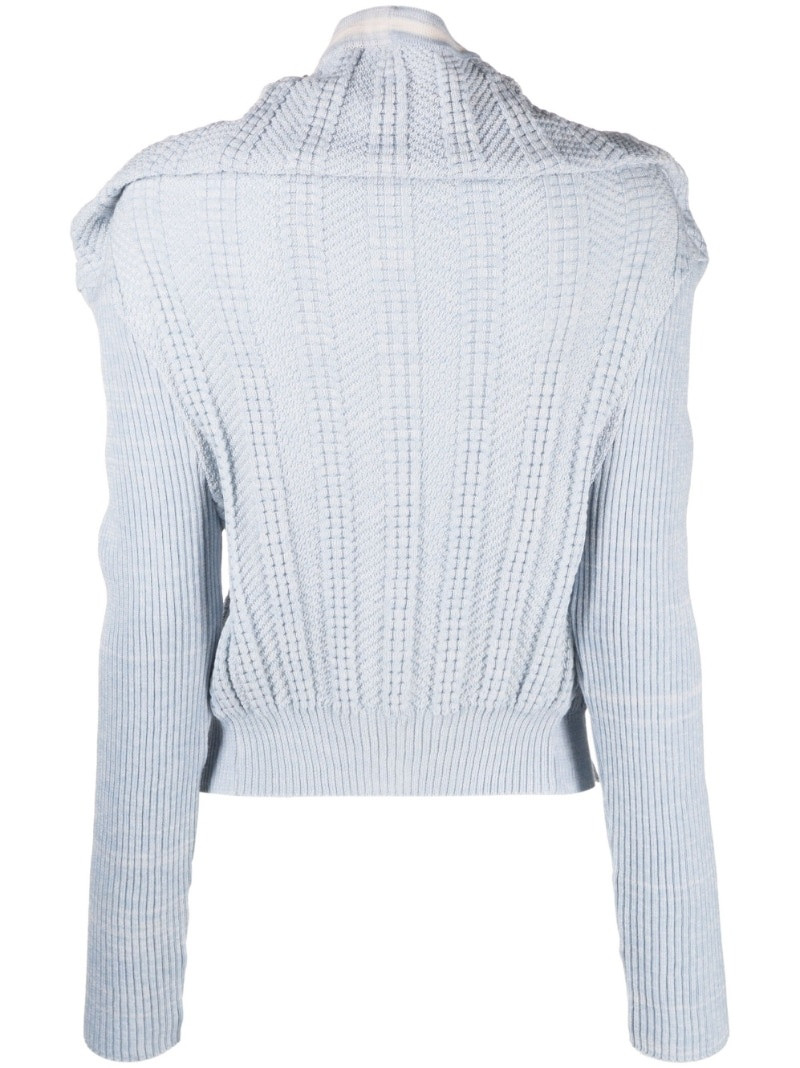 Y/Project chain-necklace ruffled cardigan outlook