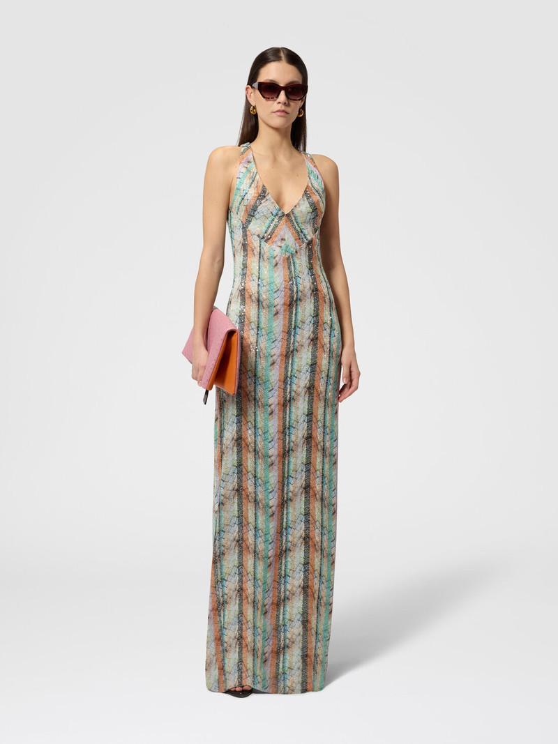 Missoni Sleeveless Multi-Technique Mixed Viscose Lamé Gown outlook