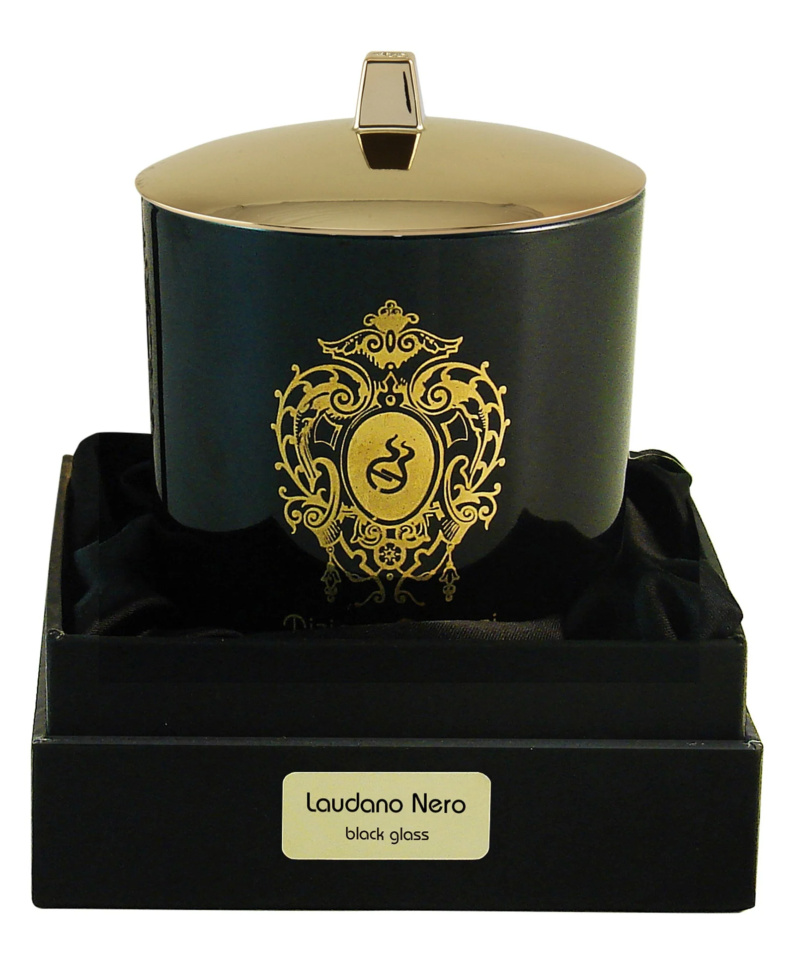 Laudano Nero Scented candle with lid and wooden wick - 1