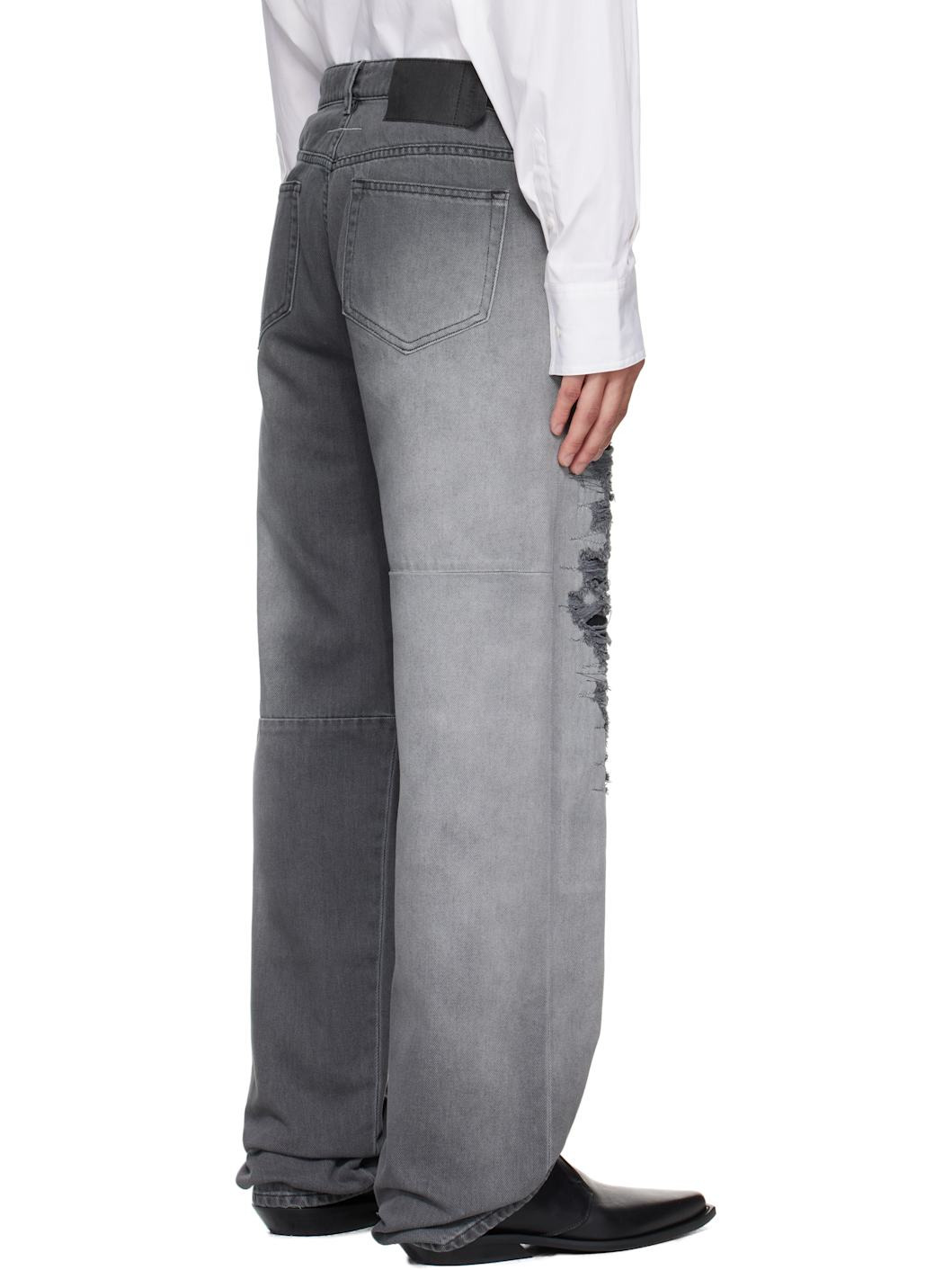 Gray 5-Pocket Jeans - 3