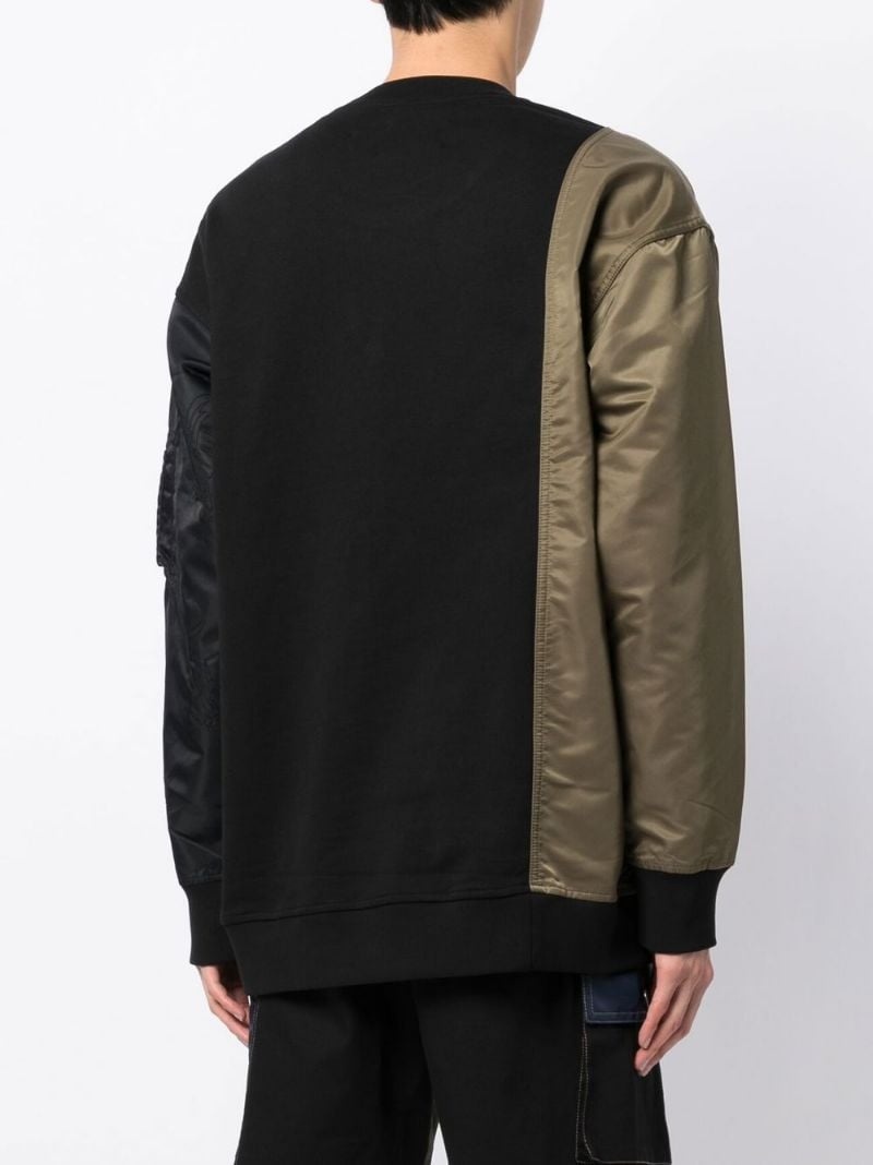 crew-neck layered sweatshirt - 4