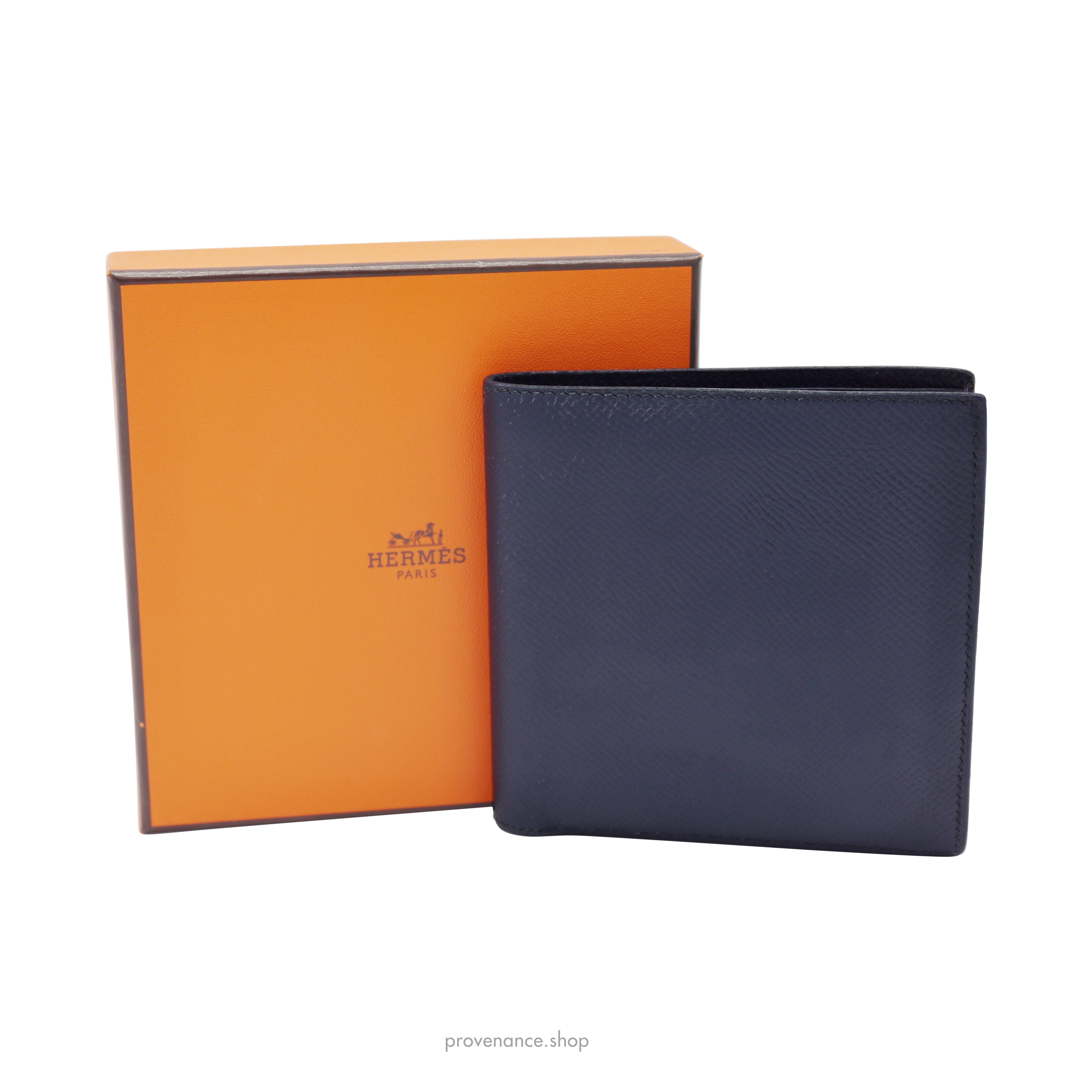 Hermès MC2 Bifold Wallet - Navy Epsom Leather - 1