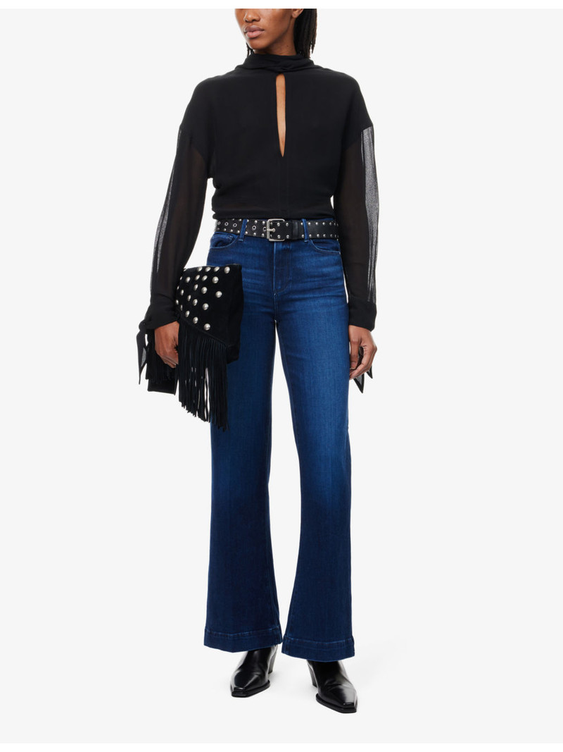 PAIGE "Leenah 32"" Slim-Fit Wide-Leg Denim Jeans" outlook