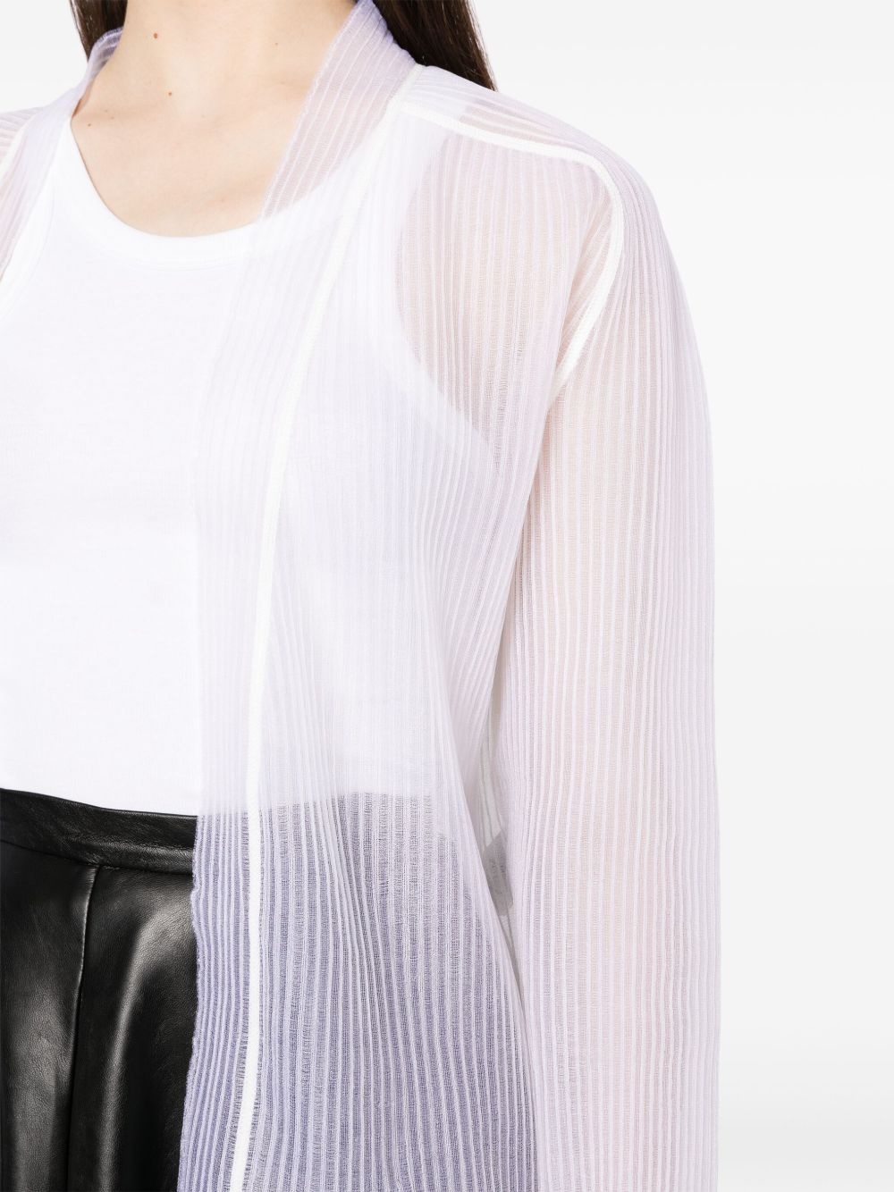 sheer stripe cardigan - 5