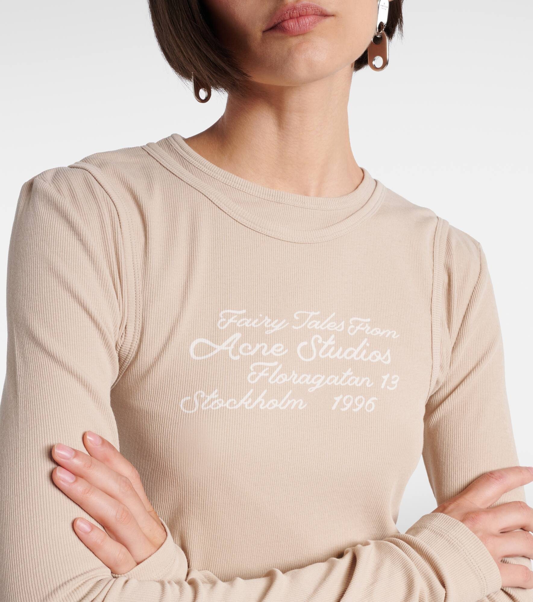 Layered printed cotton-blend T-shirt - 4