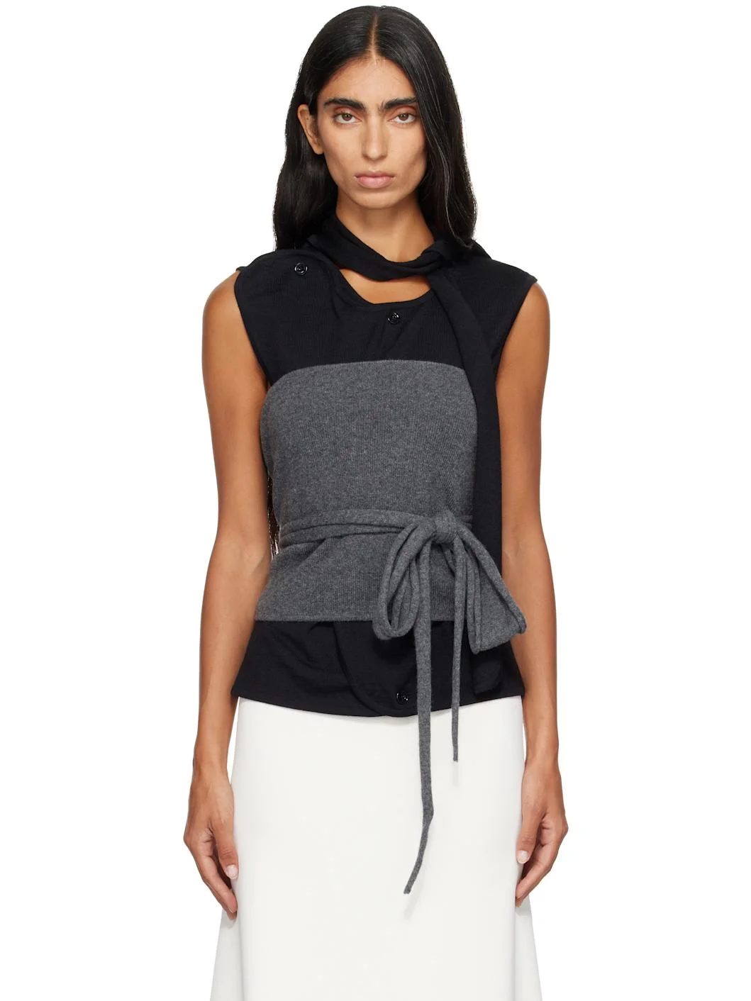 Gray Refined Wrap Tube Top - 1