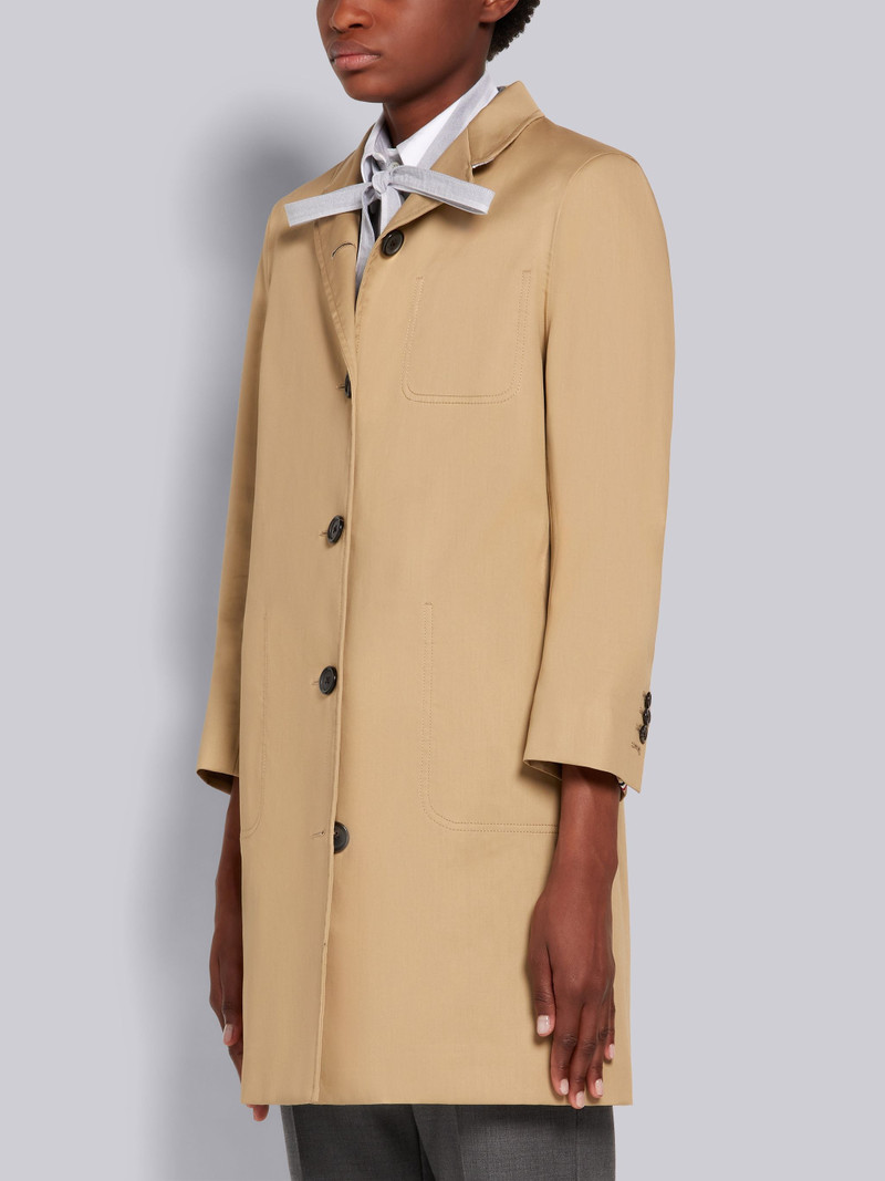 Thom Browne Khaki Cotton Mackintosh High Break Overcoat outlook