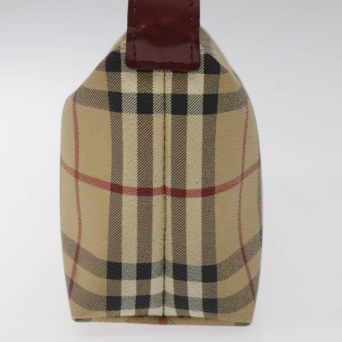 Burberry Nova Check Hand Bag Pvc Beige Silver - 3