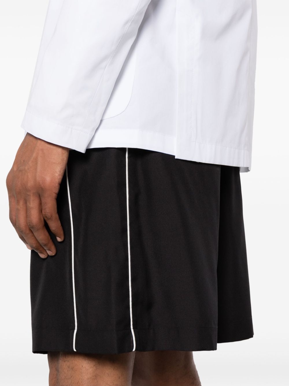 side-stripe silk shorts - 5