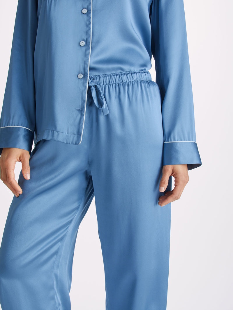 Women's Pajamas Bailey Silk Satin Soft Denim - 5