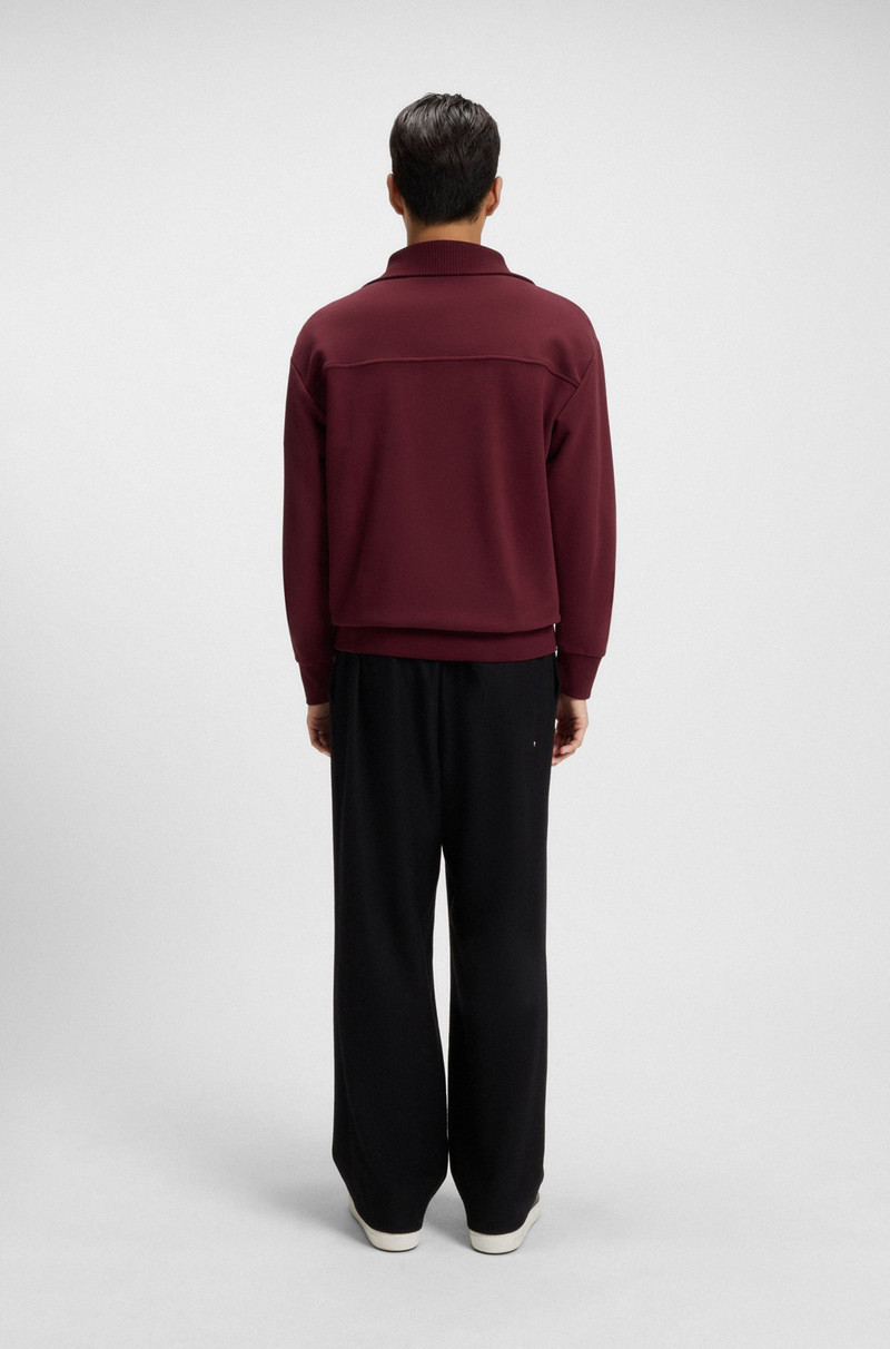 PEACHED-COTTON SWEATSHIRT WITH RIBBED ZIP NECK 5