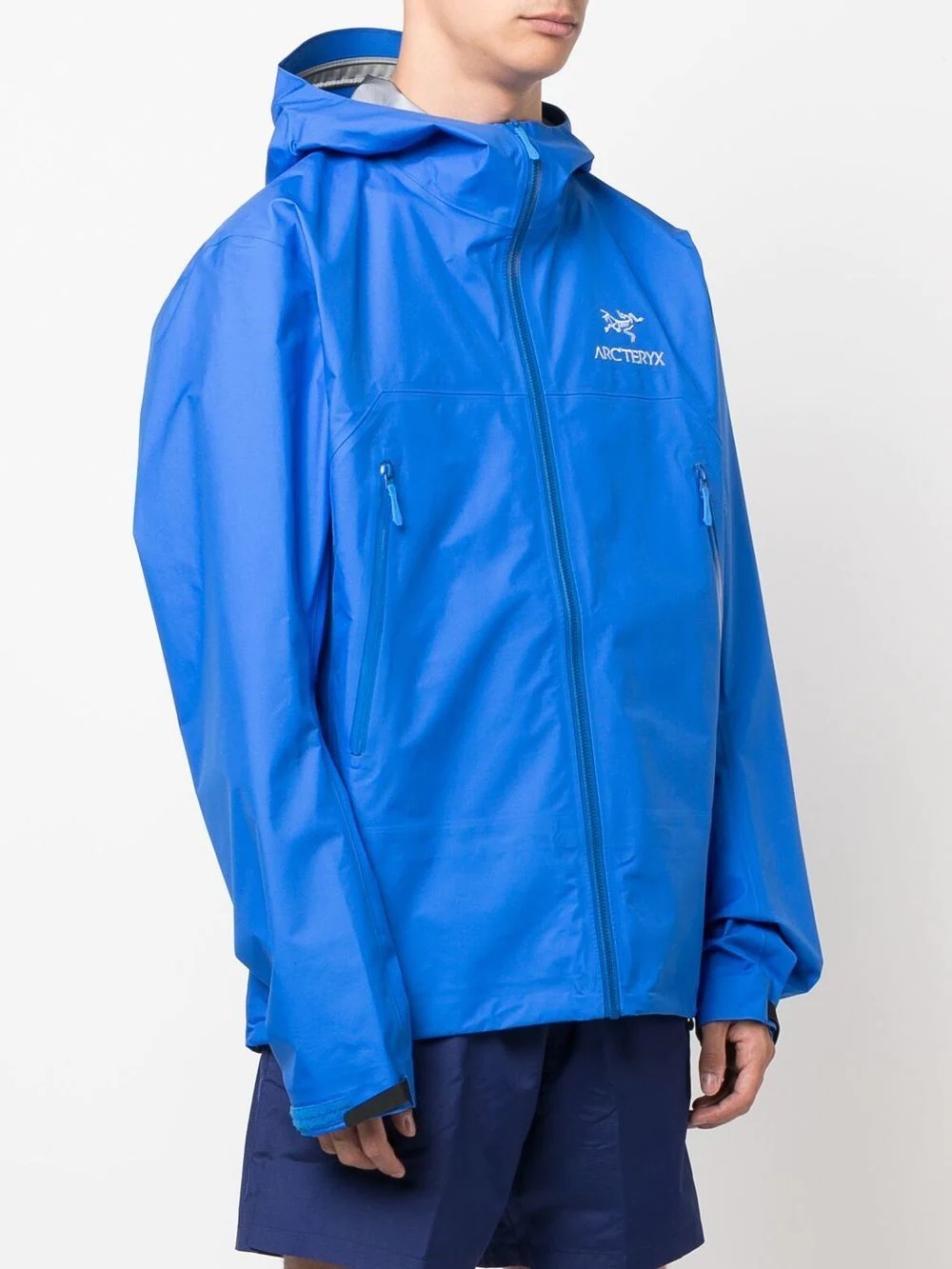 logo-print zip-up hooded jacket - 3