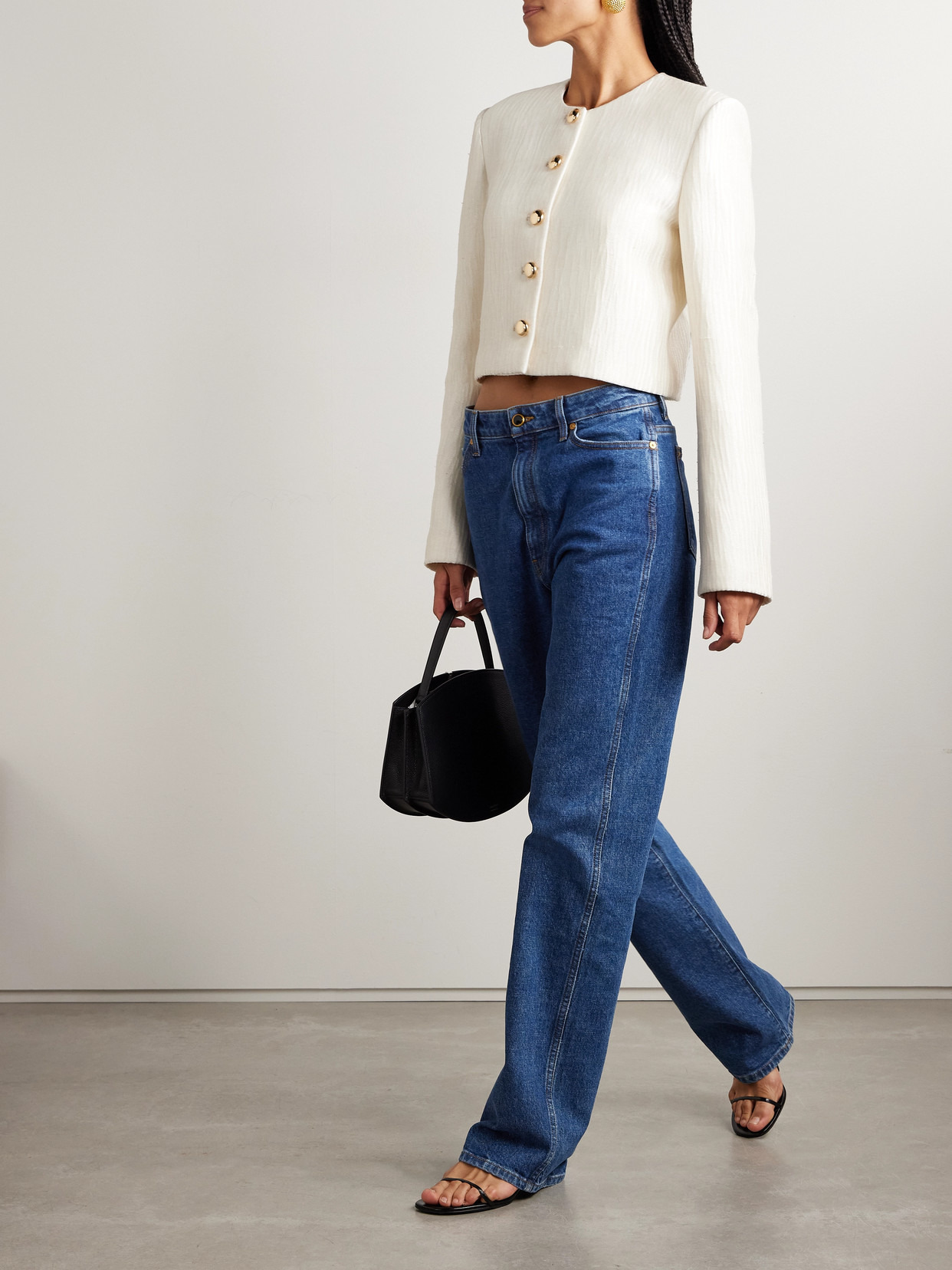 The Ryder Cropped Crinkled Silk-satin Jacket - 2