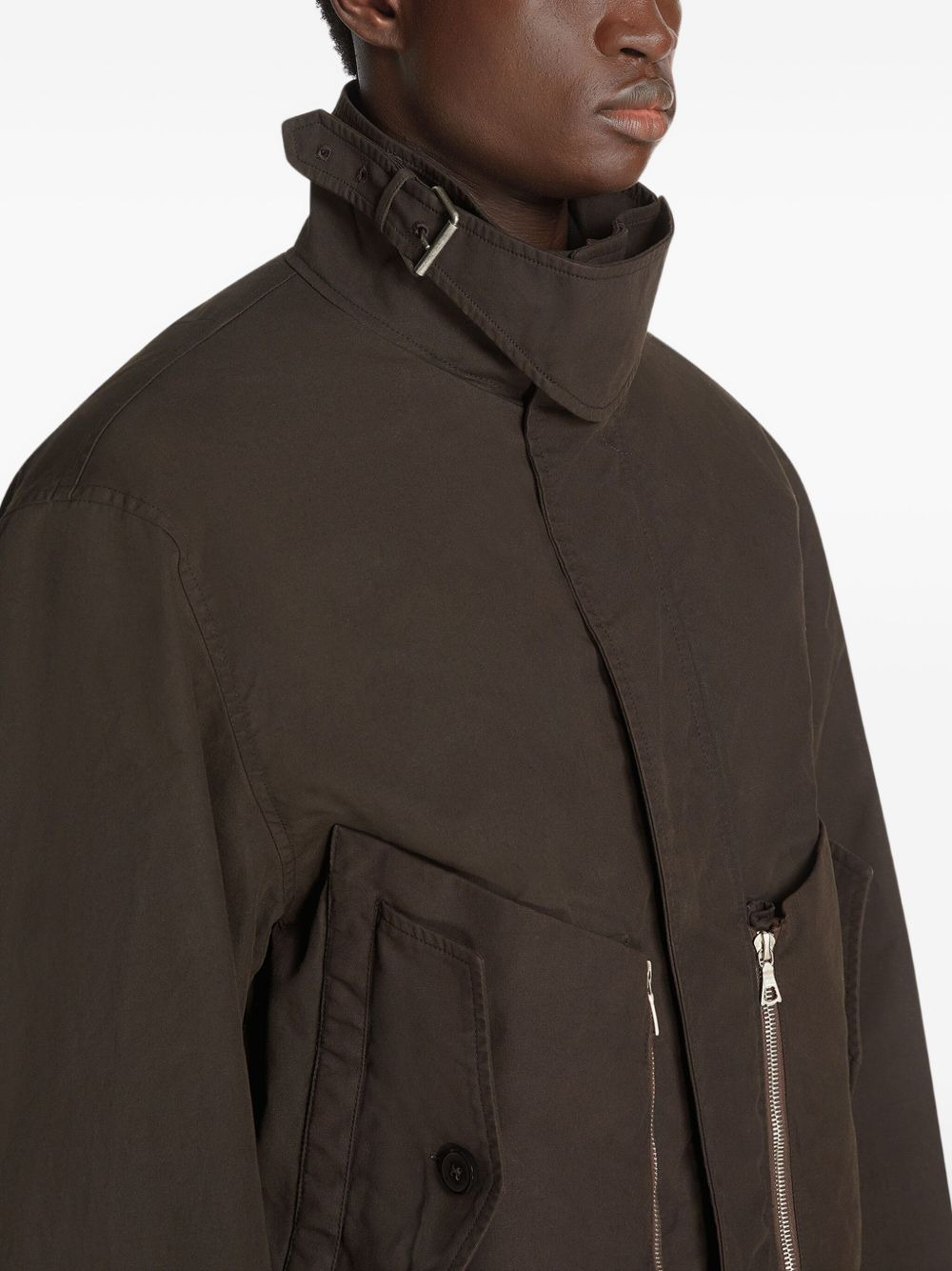 zip-fastening bomber jacket - 5