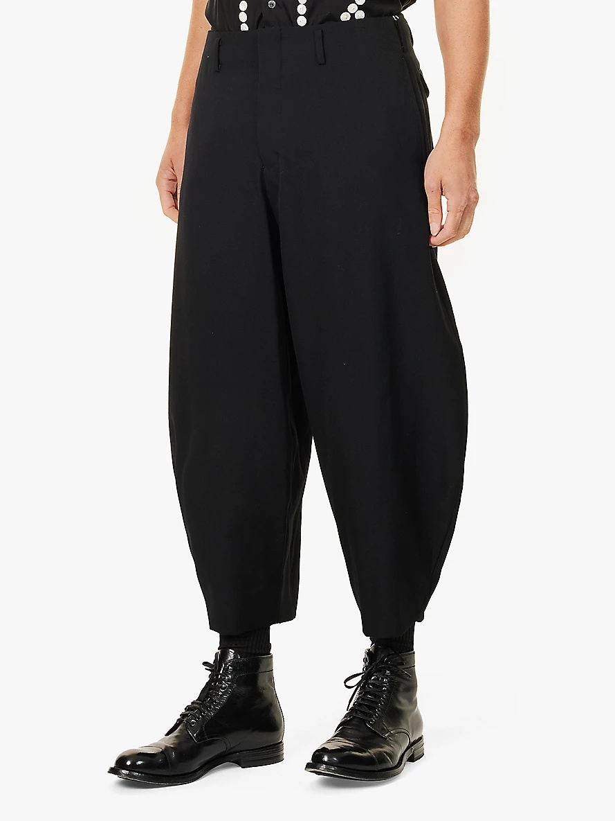 Balloon tapered-leg woven-wool trousers - 3