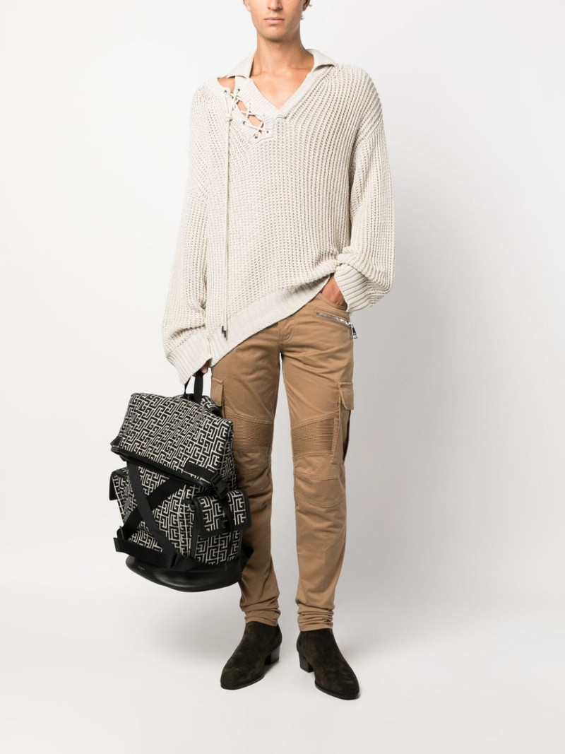 Balmain zip-detail tapered-leg trousers outlook