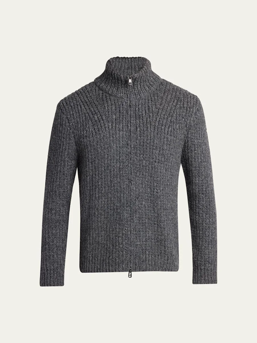 Men's Ribbed Full-Zip Sweater - 1