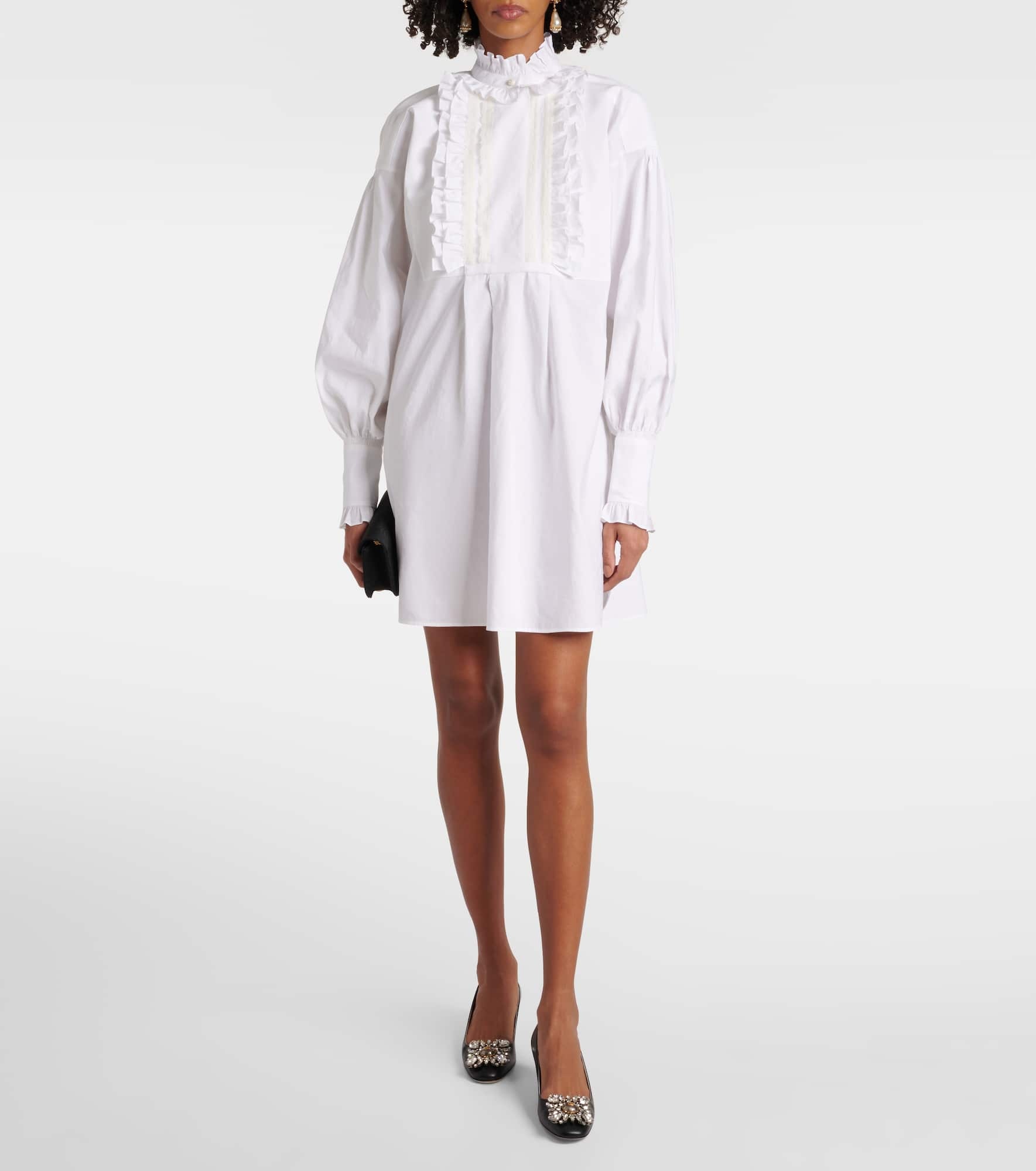 Ruffled cotton, linen, and silk minidress - 2