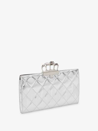 Alexander McQueen Mcqueen Graffiti Jewelled Flat Pouch in Silver/white outlook