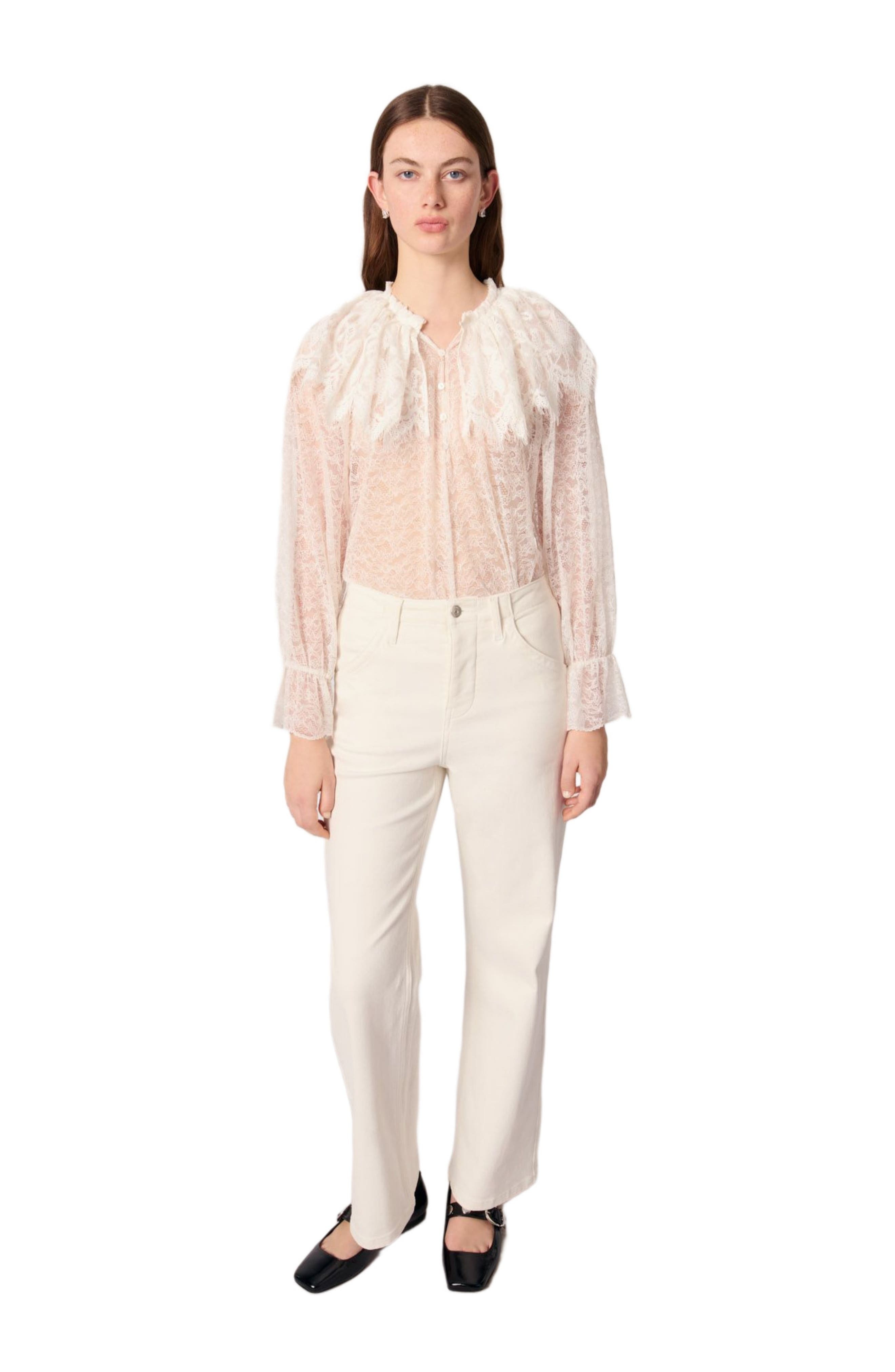 maje Carpenter cut jeans in White at Nordstrom - 4