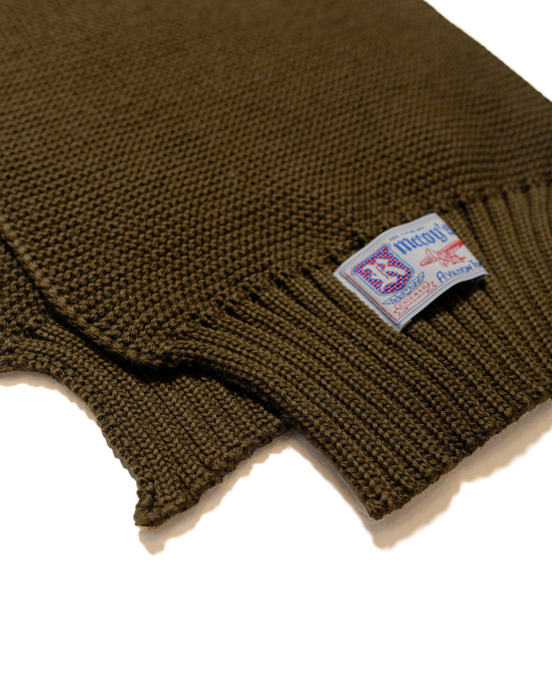 The Real McCoys MA24103 Scarf, Wool-Knit Olive outlook