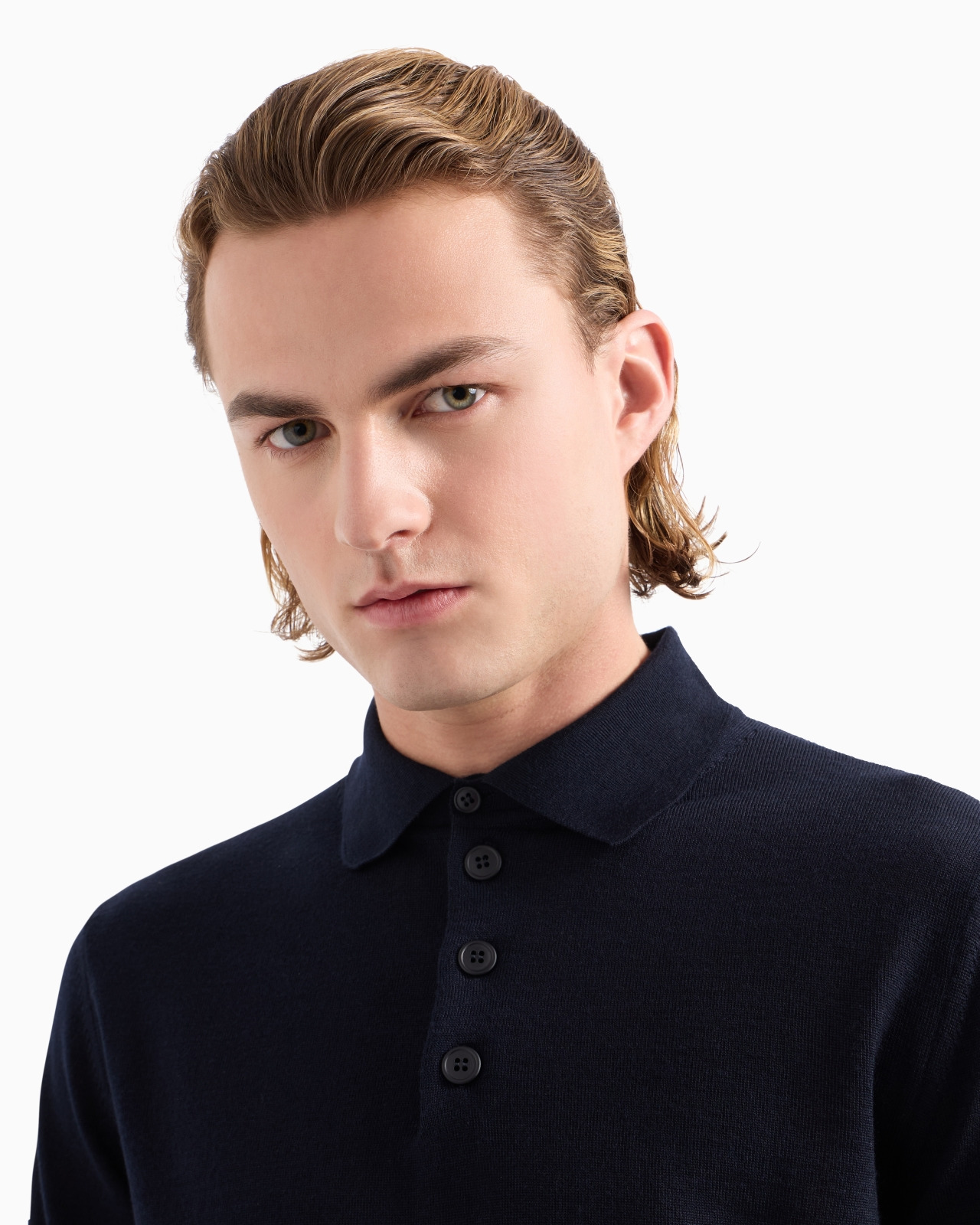 Virgin-wool jumper with polo-shirt collar - 5