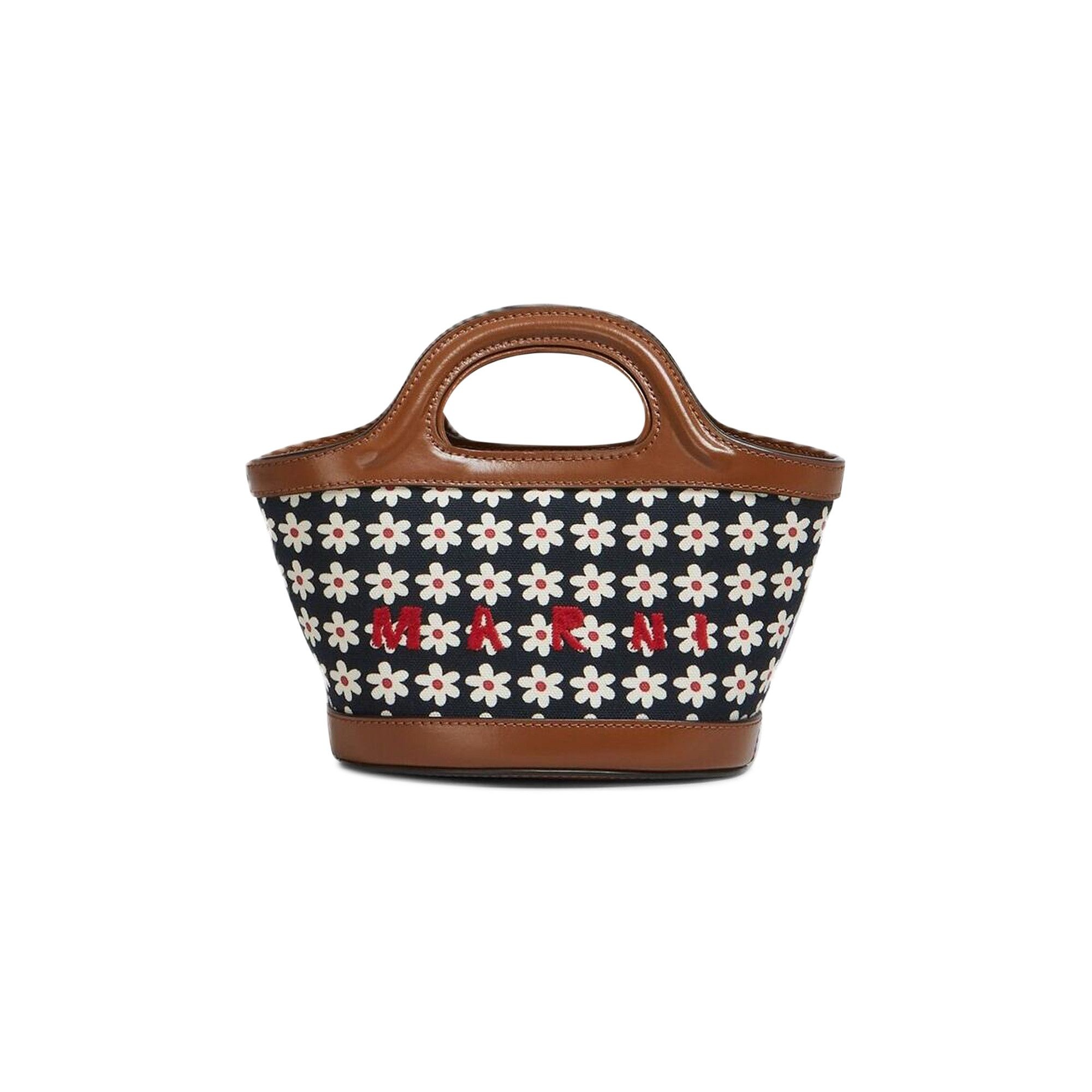 Marni Black Canvas Tropicalia Micro Bag With Daisy Print 'Red/White/Black' - 1