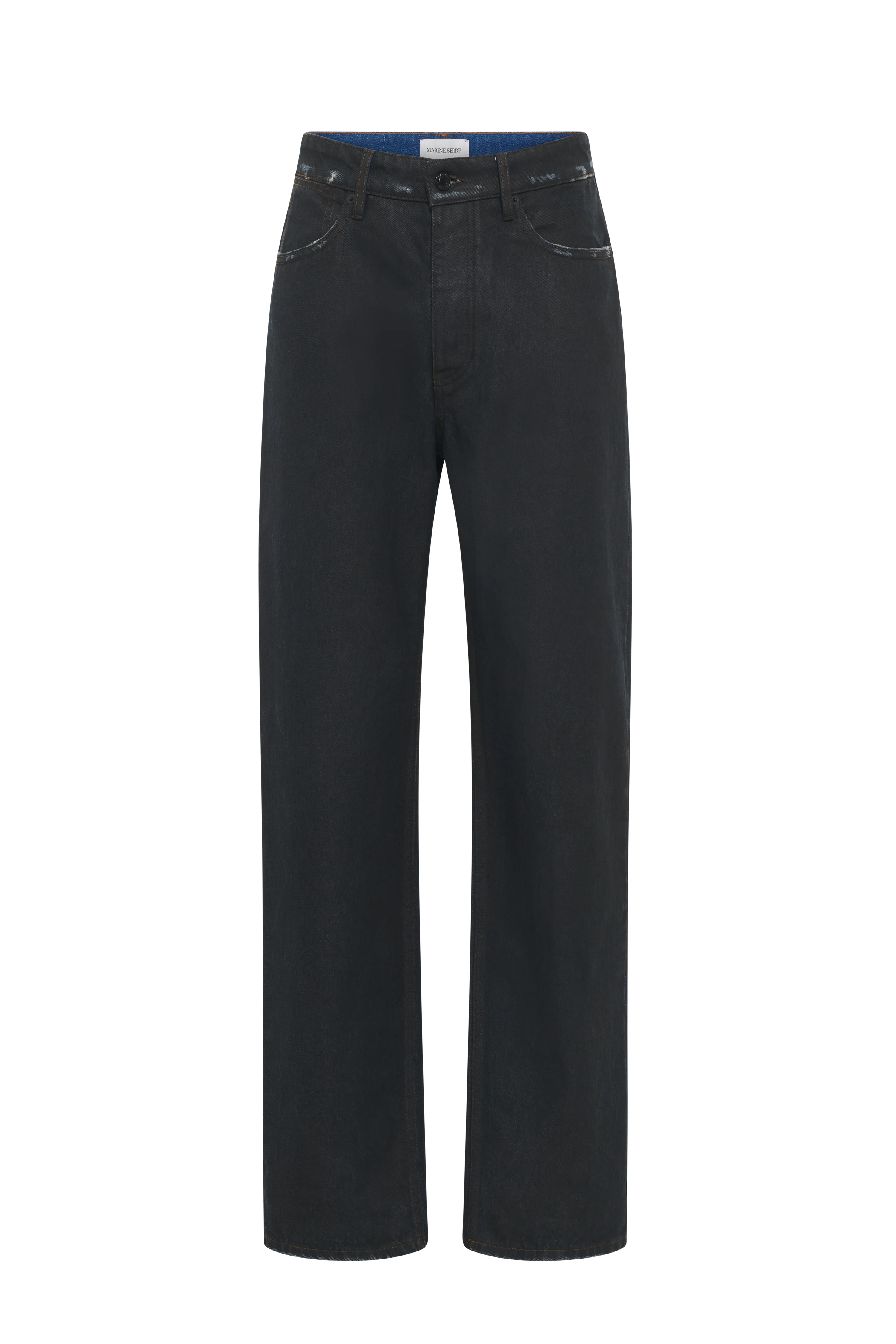 MOON WAXED DENIM STRAIGHT JEANS - 1