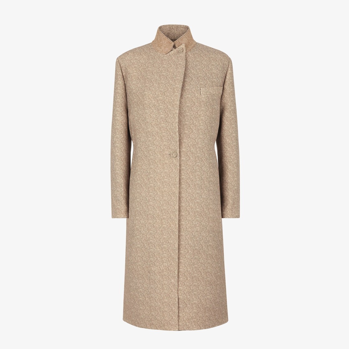 Beige printed wool coat - 1