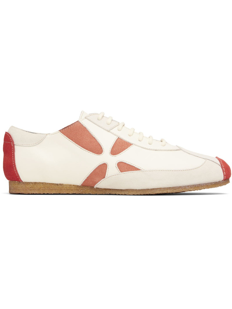 Off-White & Orange Slashed Trainer Sneakers 1
