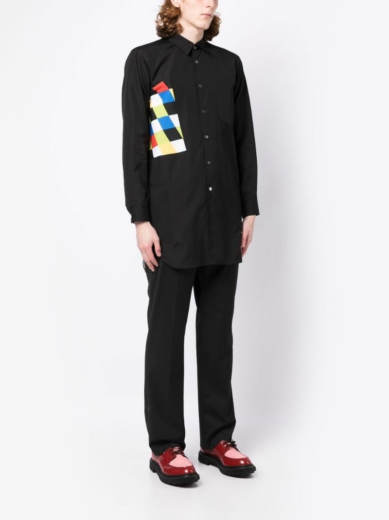geometric-pattern printed shirt - 4