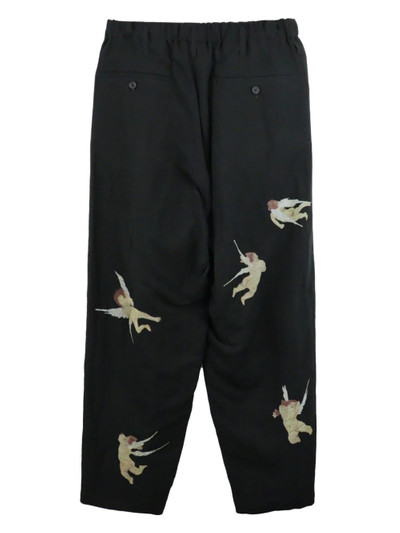 Yohji Yamamoto angel-print trousers outlook
