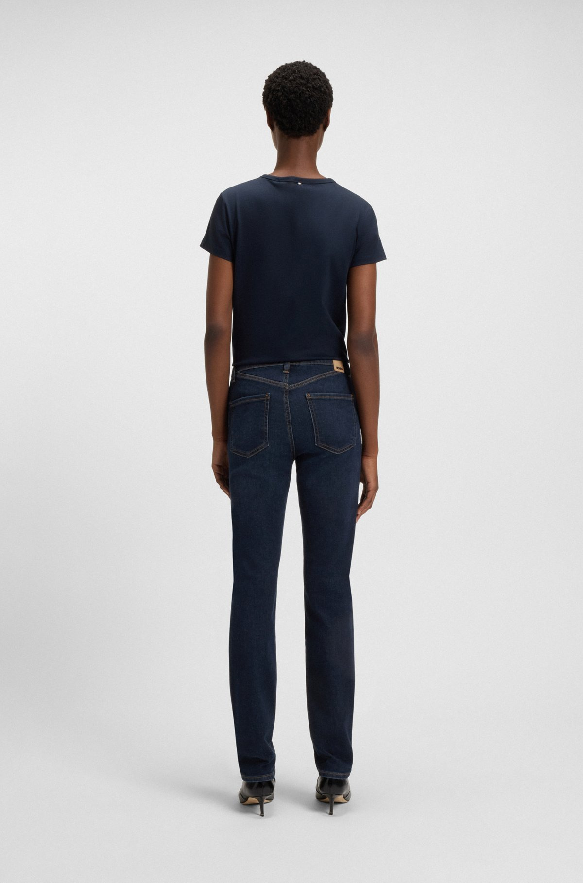 SLIM-FIT JEANS IN MID-BLUE STRETCH DENIM - 4