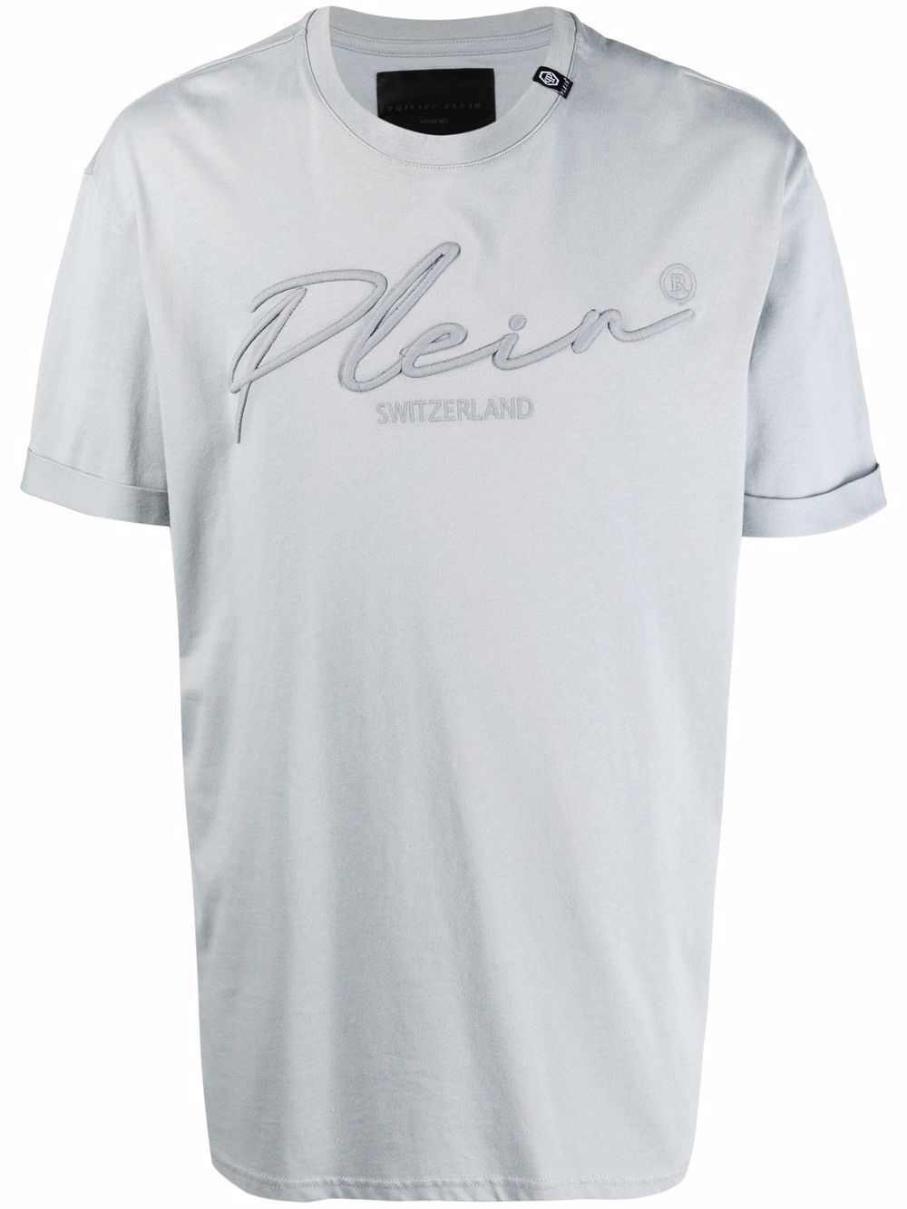 logo-embroidered cotton T-shirt - 1