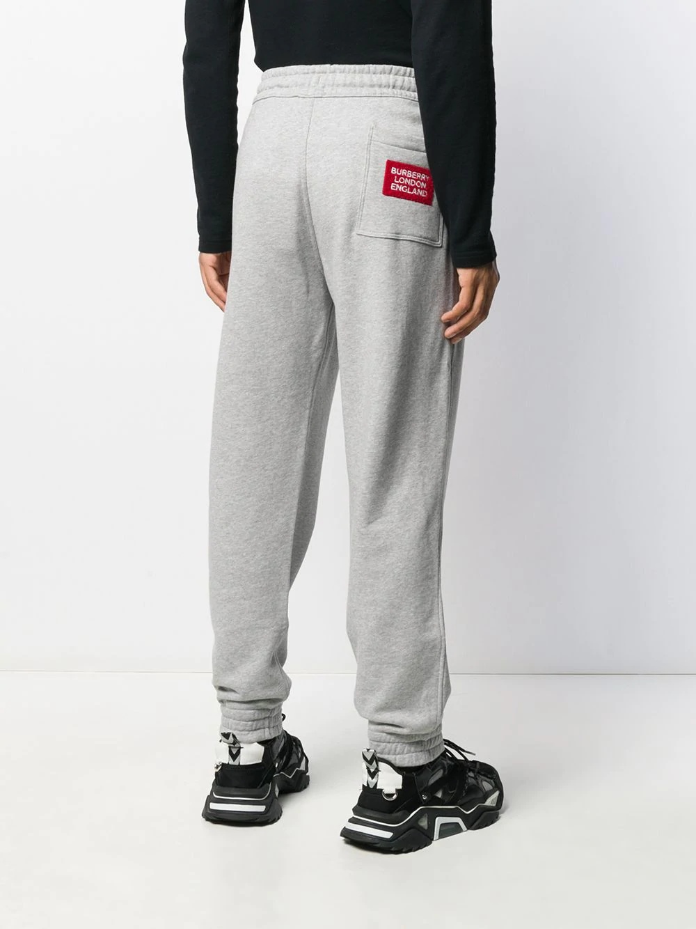 logo appliqué melange track trousers - 4