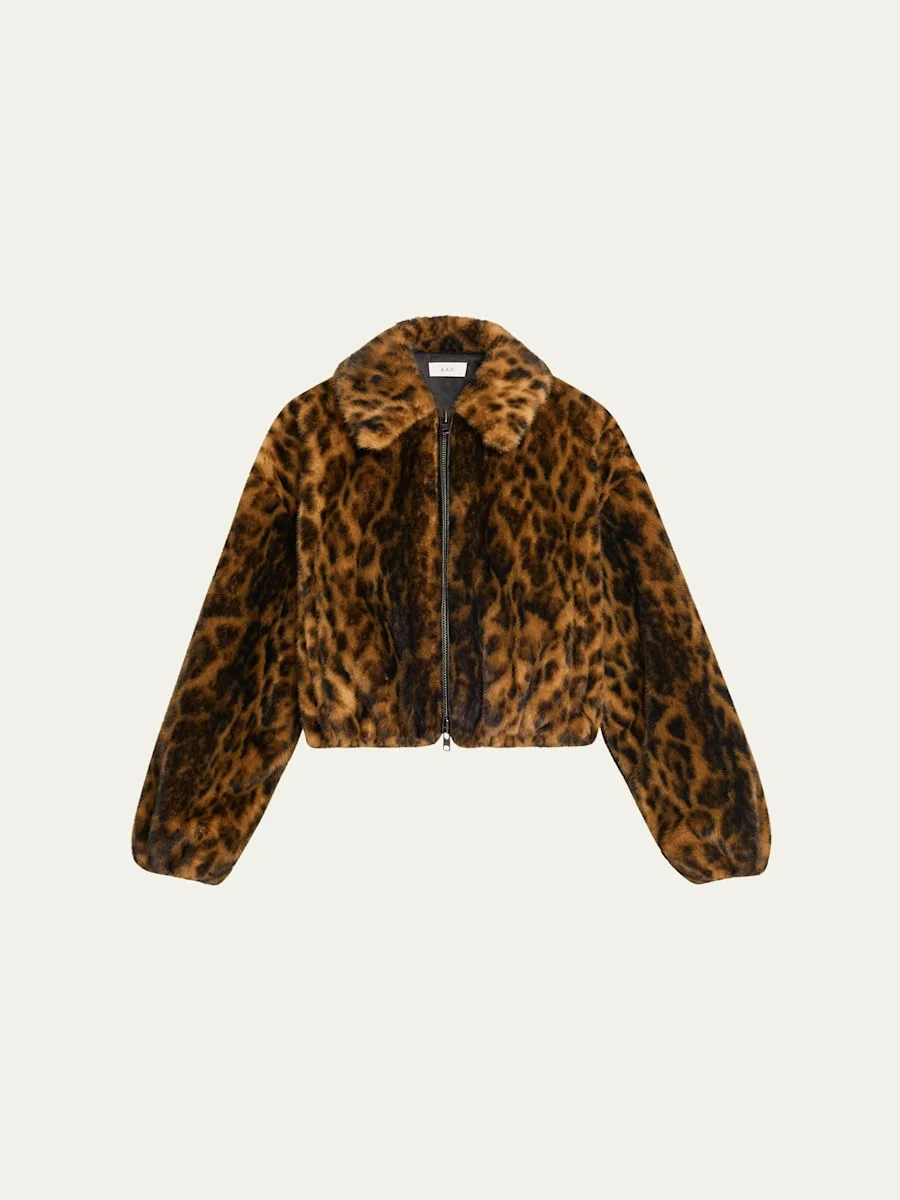 Esme Leopard Faux Fur Jacket - 1