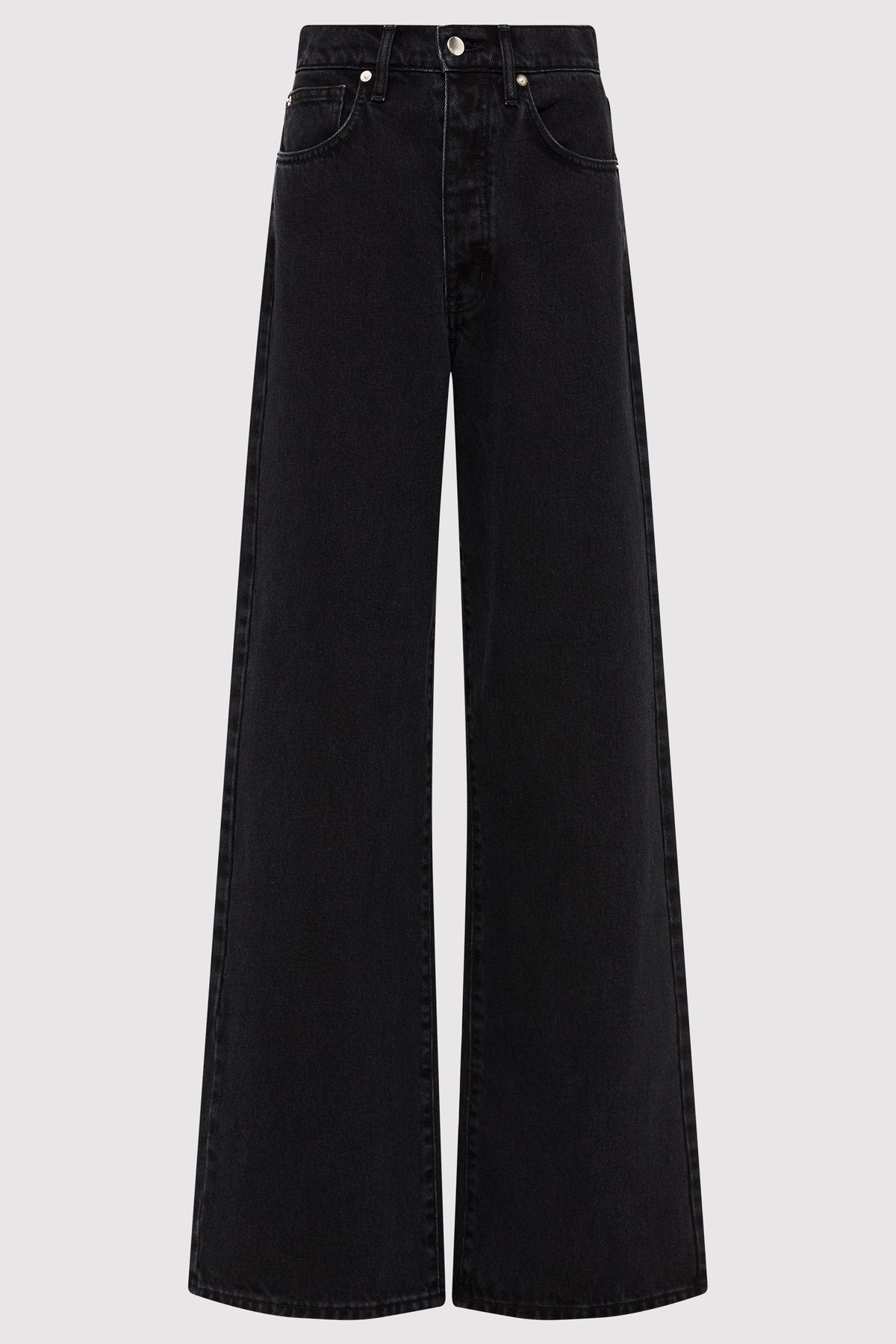 Mid Rise Wide Leg - Washed Black - 1