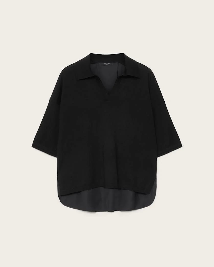 BERN SHORT SLEEVE WOVEN WOOL POLO - 1