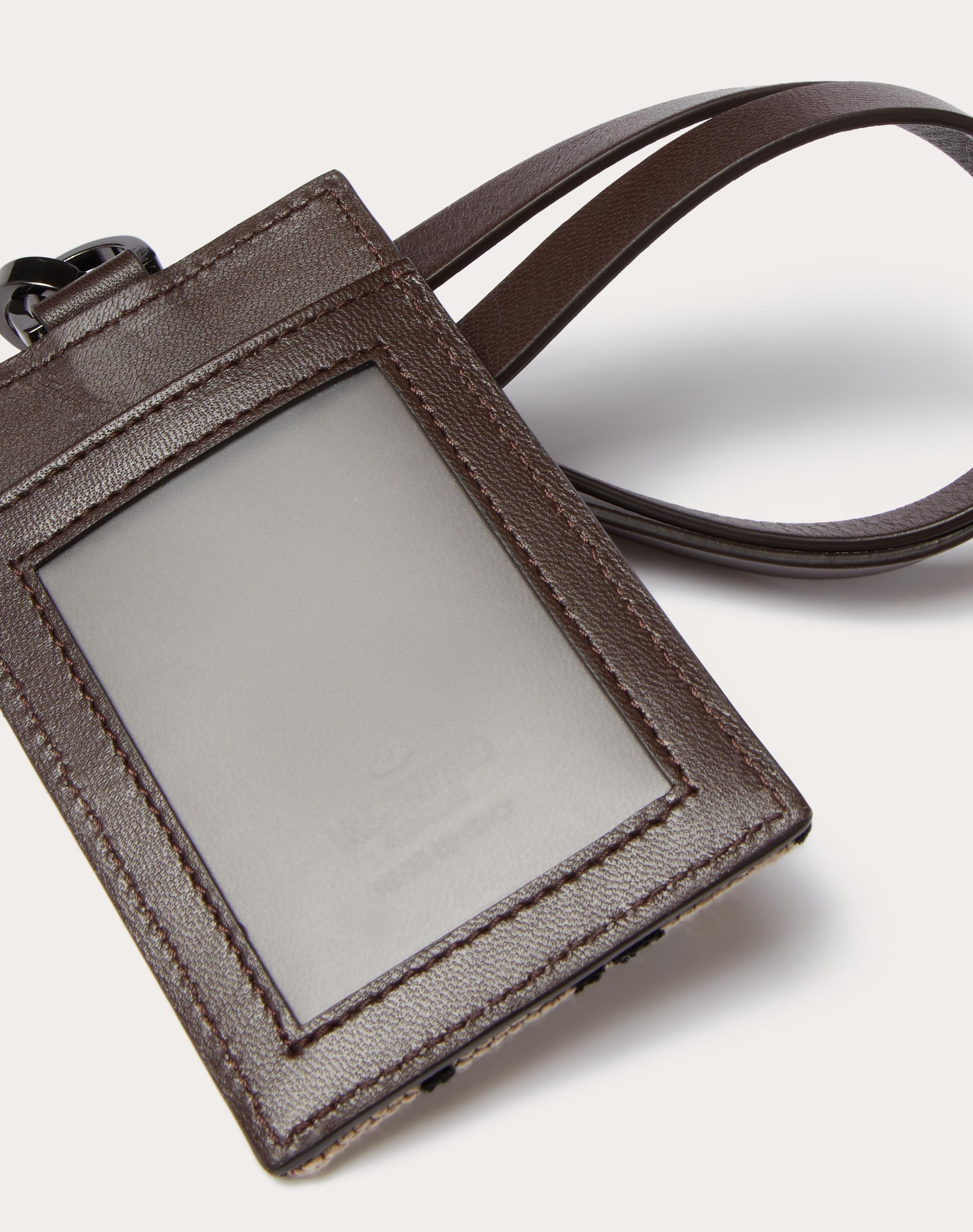 VERTICAL CARDHOLDER IN TOILE ICONOGRAPHE WITH LEATHER DETAILS - 5