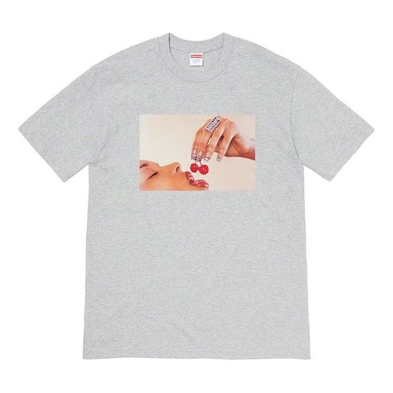 Supreme SS20 Week 1 Cherries Tee Cherry Short Sleeve Unisex Gray SUP-SS20-027 - 1