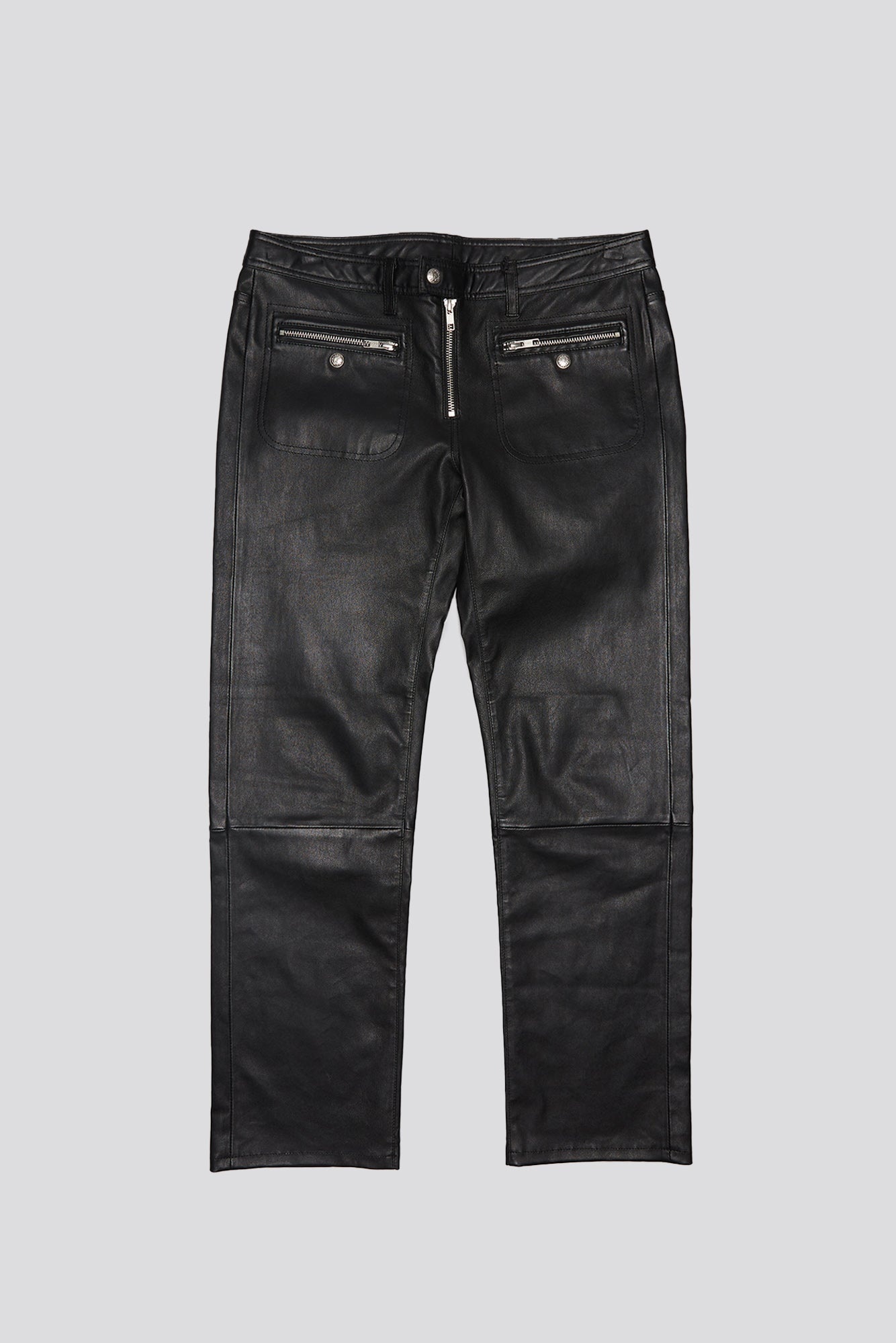 LEATHER BOY STRAIGHT WITH ZIPPERED POCKETS - BLACK - 4